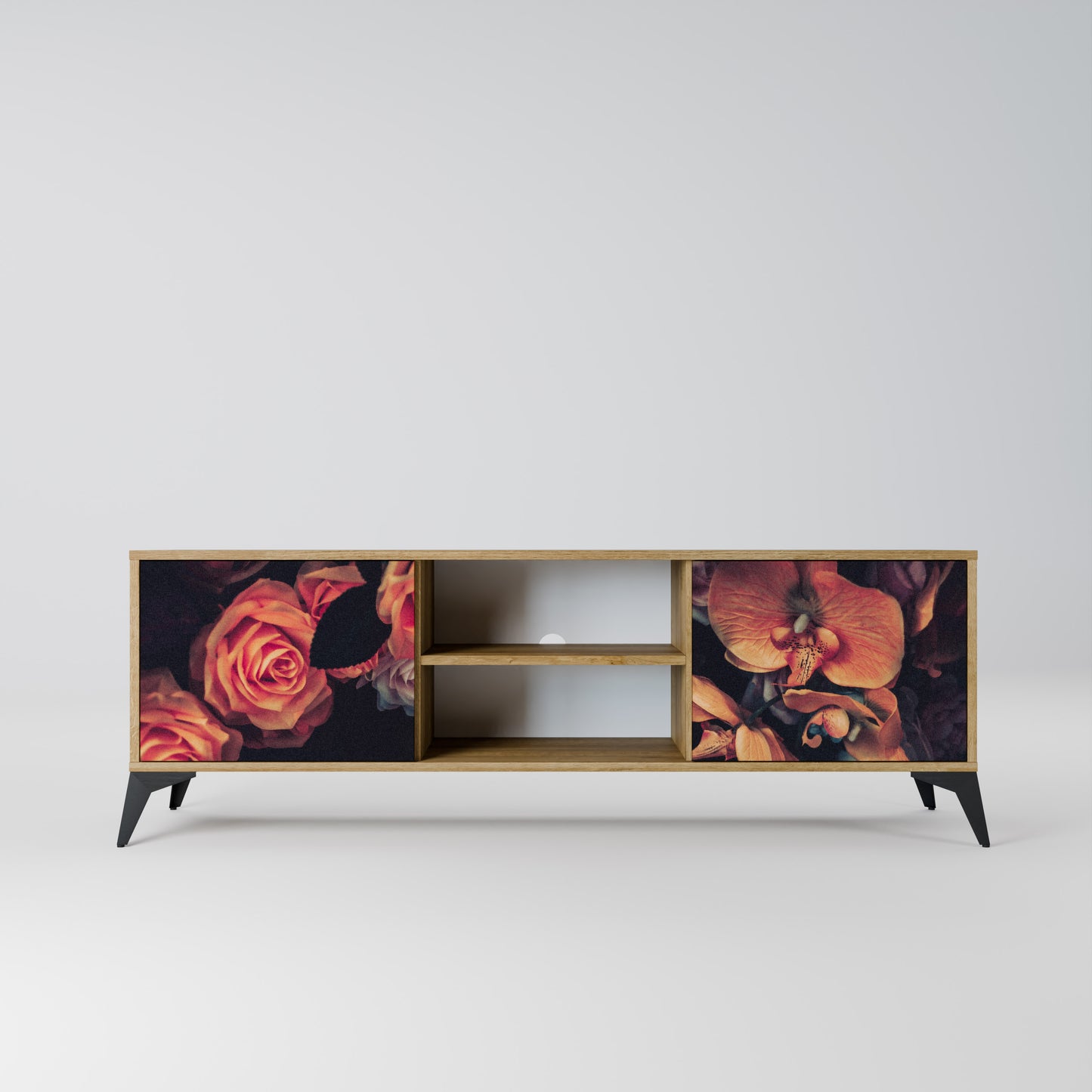 NEVERENDING BLOOM 2-Door TV Stand in Oak Effect