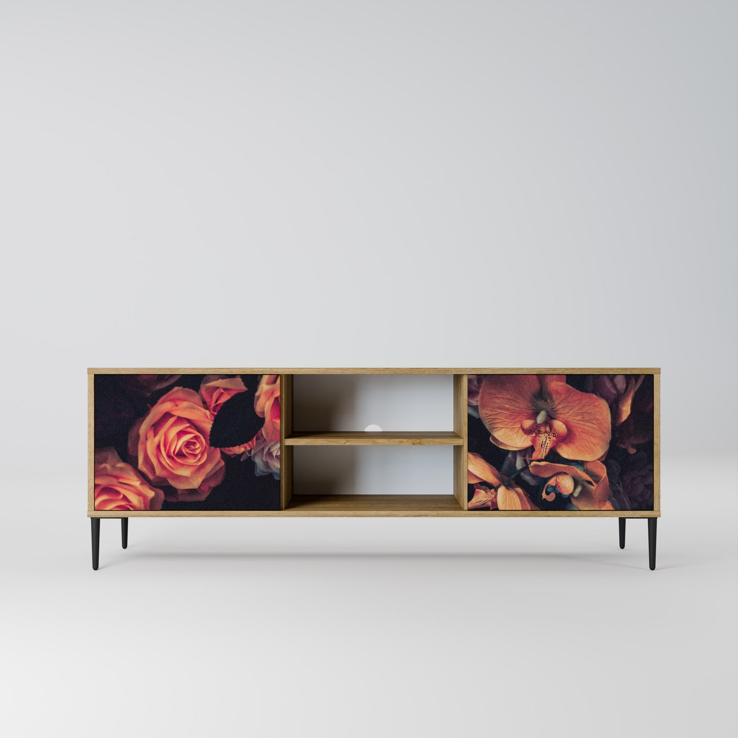 NEVERENDING BLOOM 2-Door TV Stand in Oak Effect