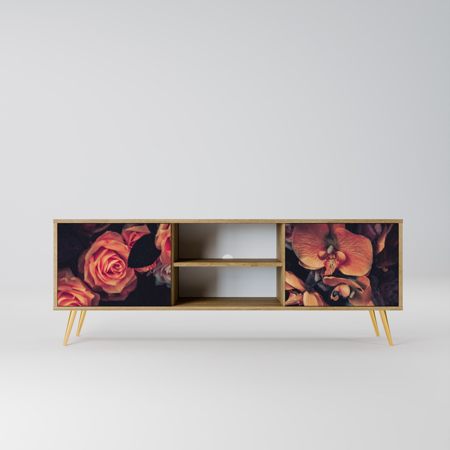 NEVERENDING BLOOM 2-Door TV Stand in Oak Effect