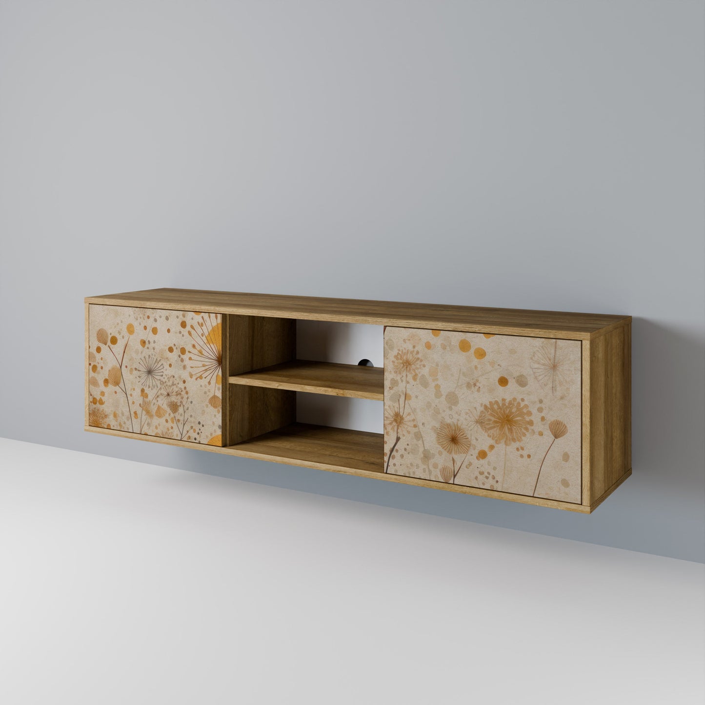 MORNING GLADE 2-Door TV Stand in Oak Effect