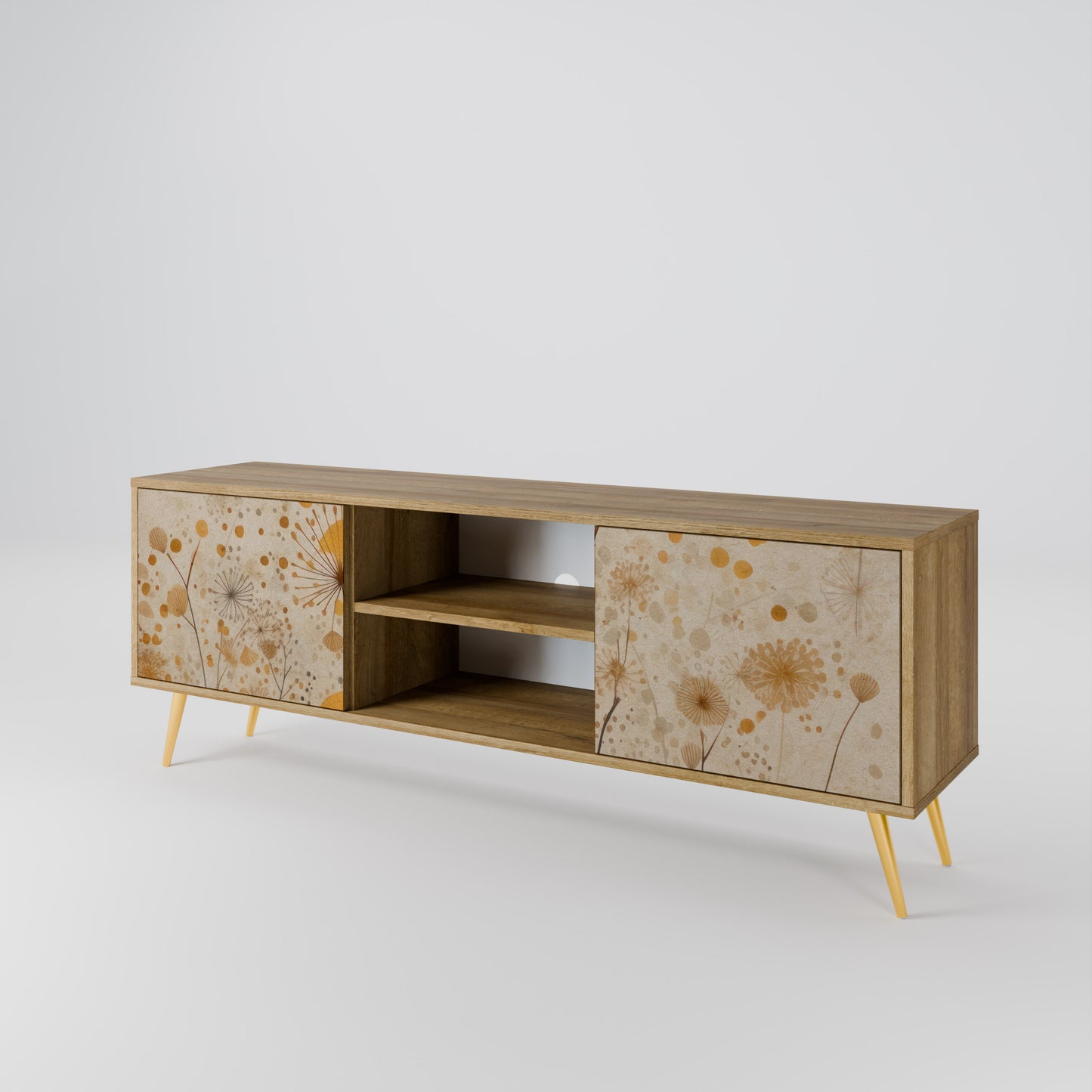 MORNING GLADE 2-Door TV Stand in Oak Effect
