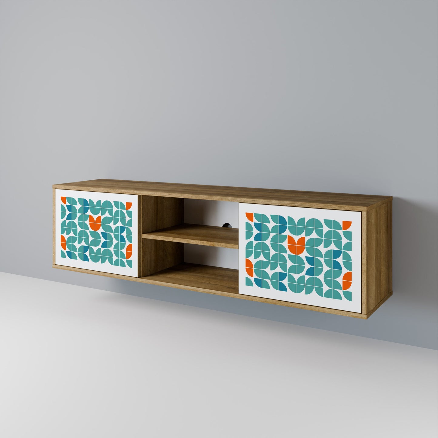 BE THE CHANGE 2-Door TV Stand in Oak Effect