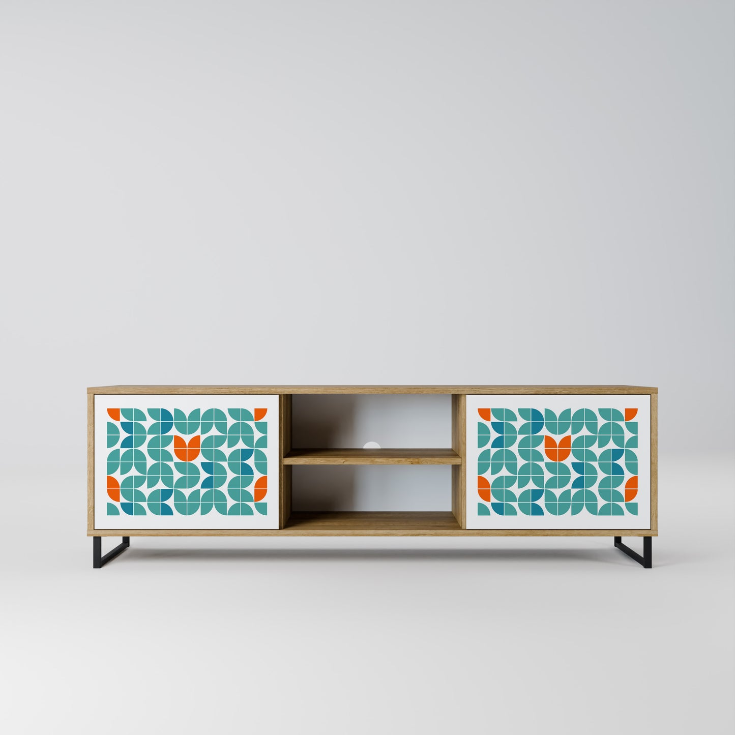 BE THE CHANGE 2-Door TV Stand in Oak Effect