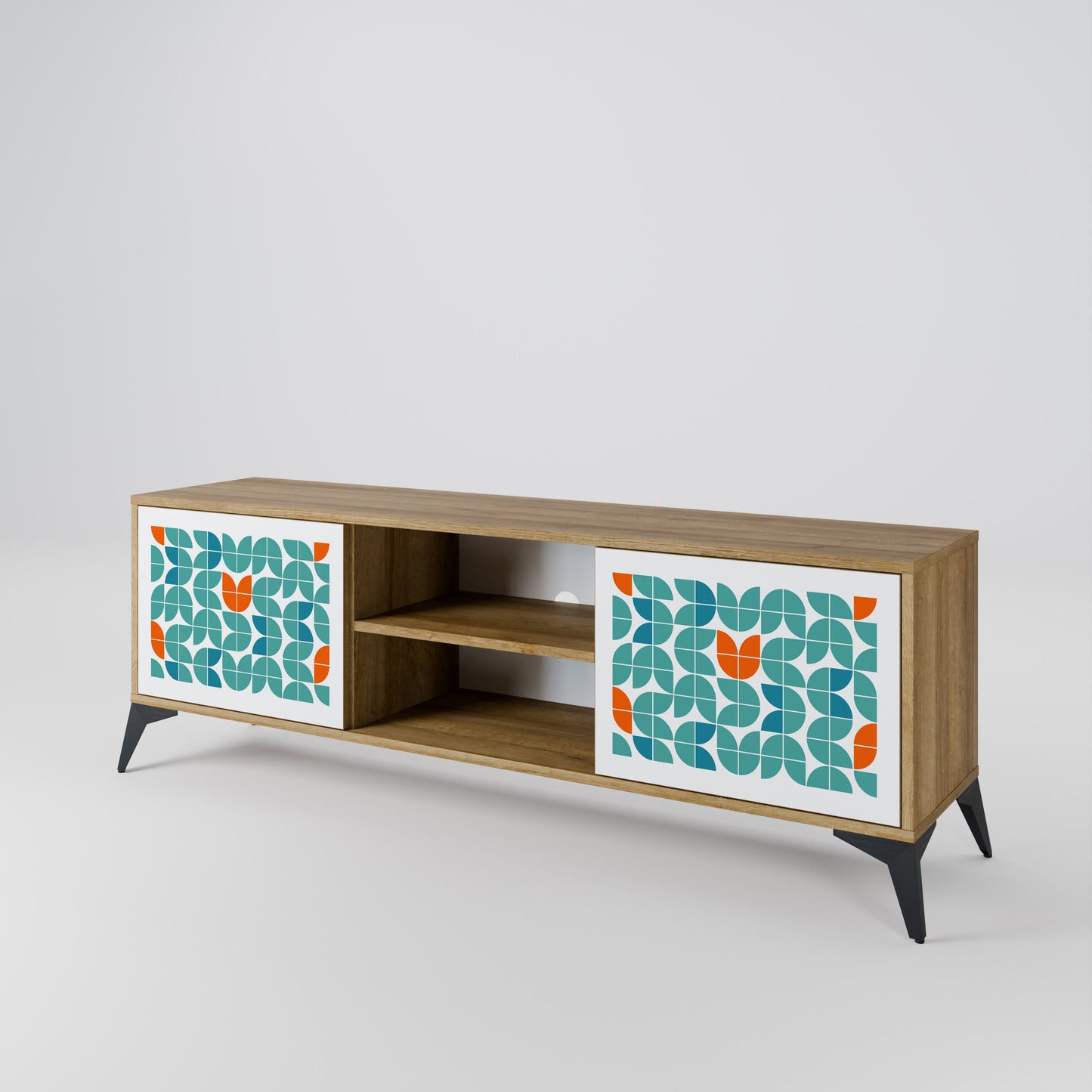 BE THE CHANGE 2-Door TV Stand in Oak Effect