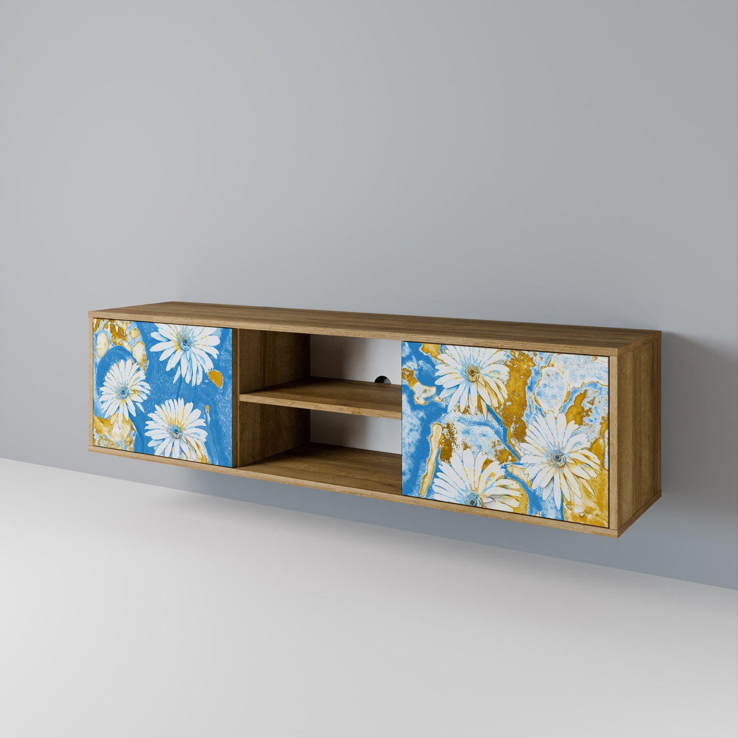 DAISY LUXE 2-Door TV Stand in Oak Effect