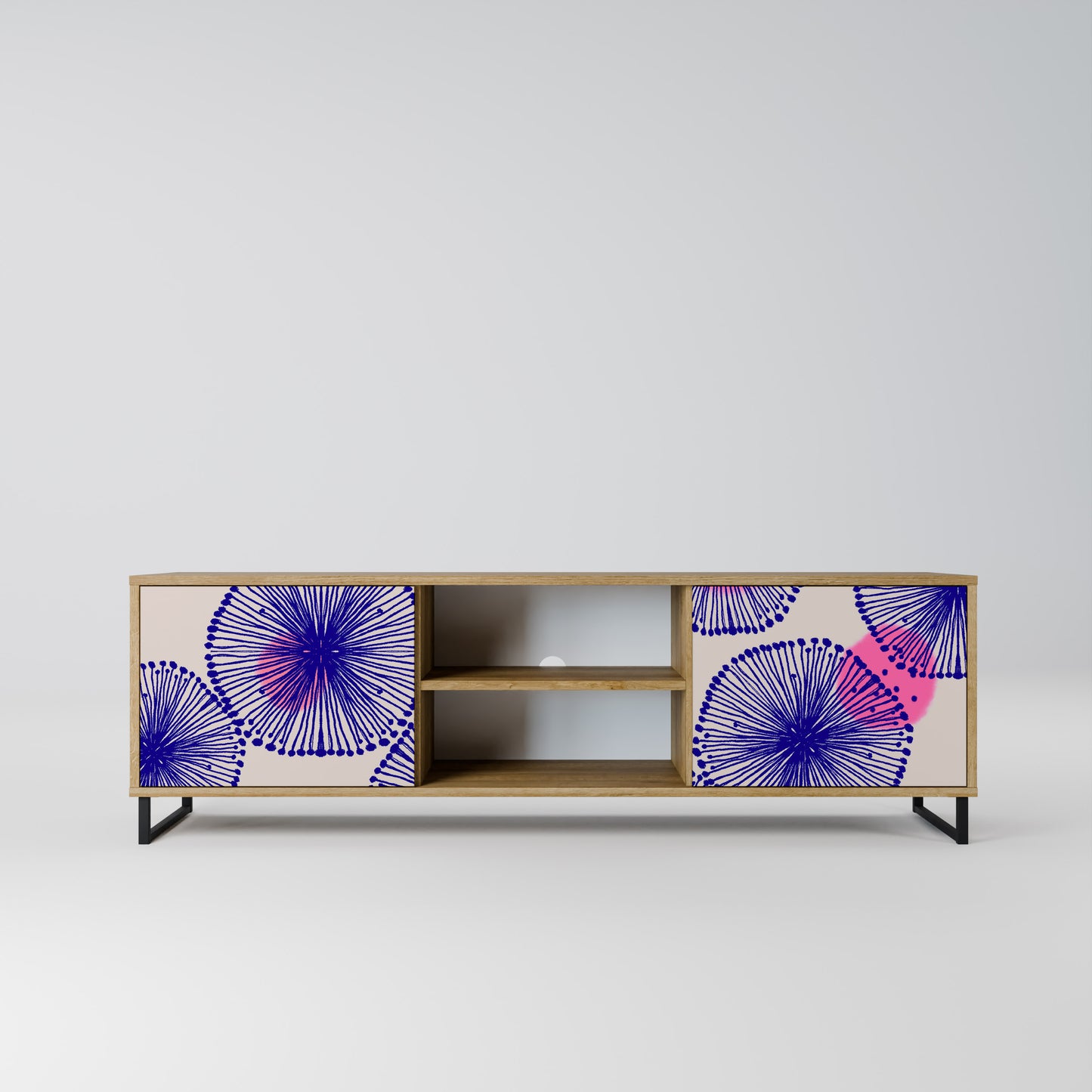 MAGIC NATURE 2-Door TV Stand in Oak Effect