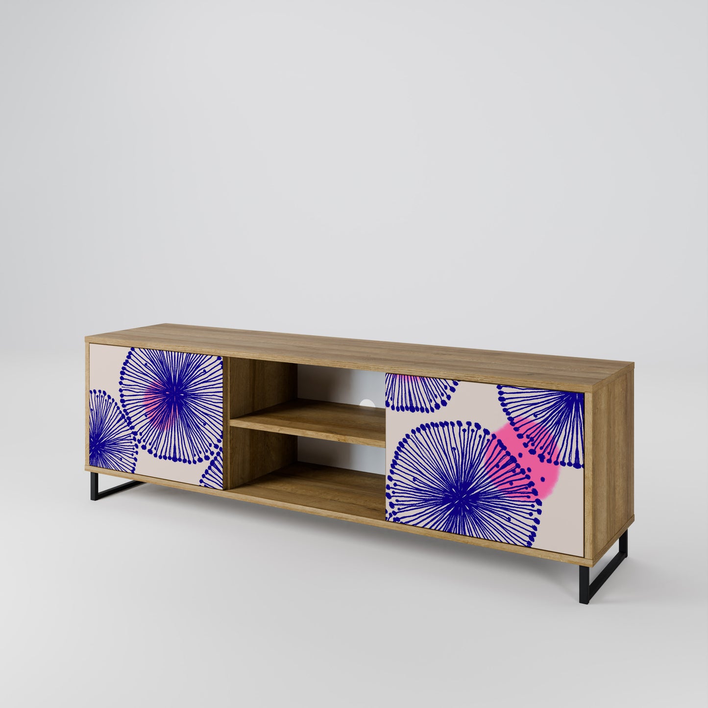 MAGIC NATURE 2-Door TV Stand in Oak Effect