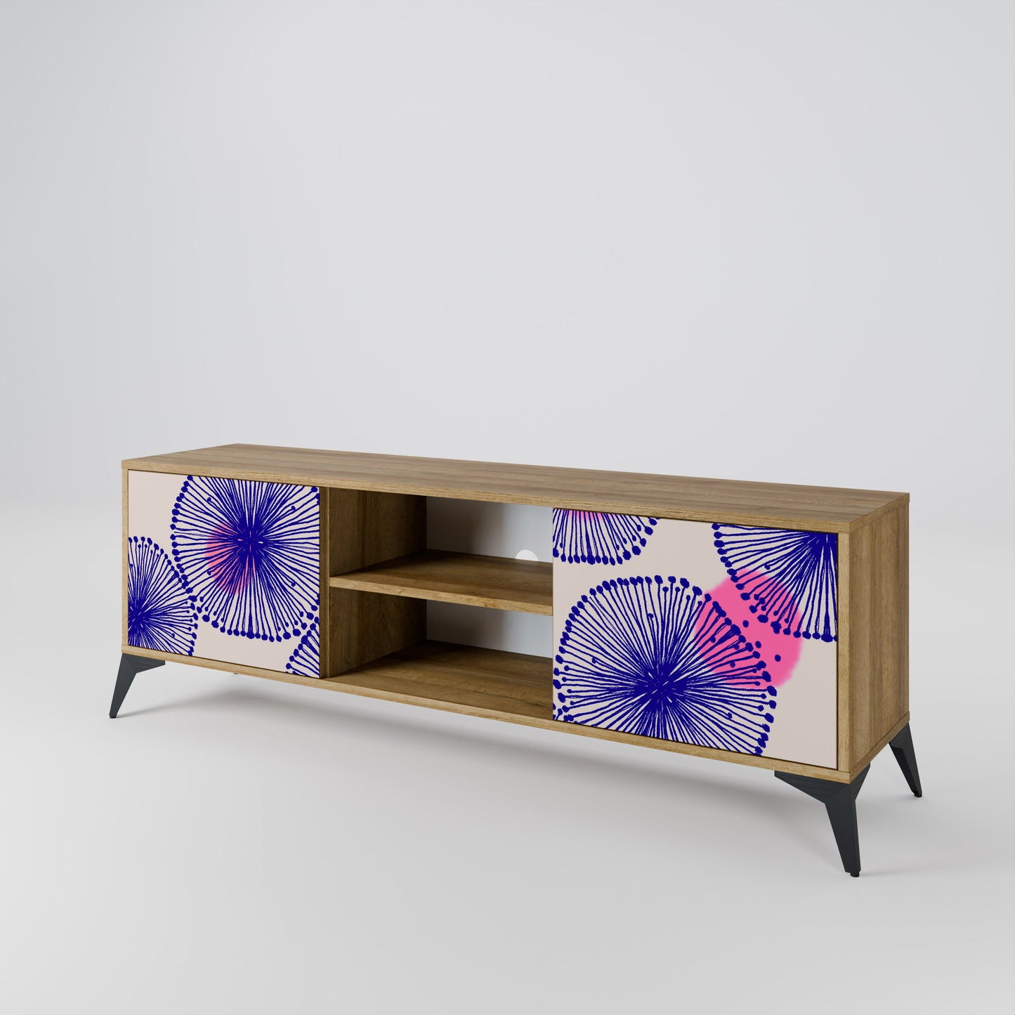 MAGIC NATURE 2-Door TV Stand in Oak Effect