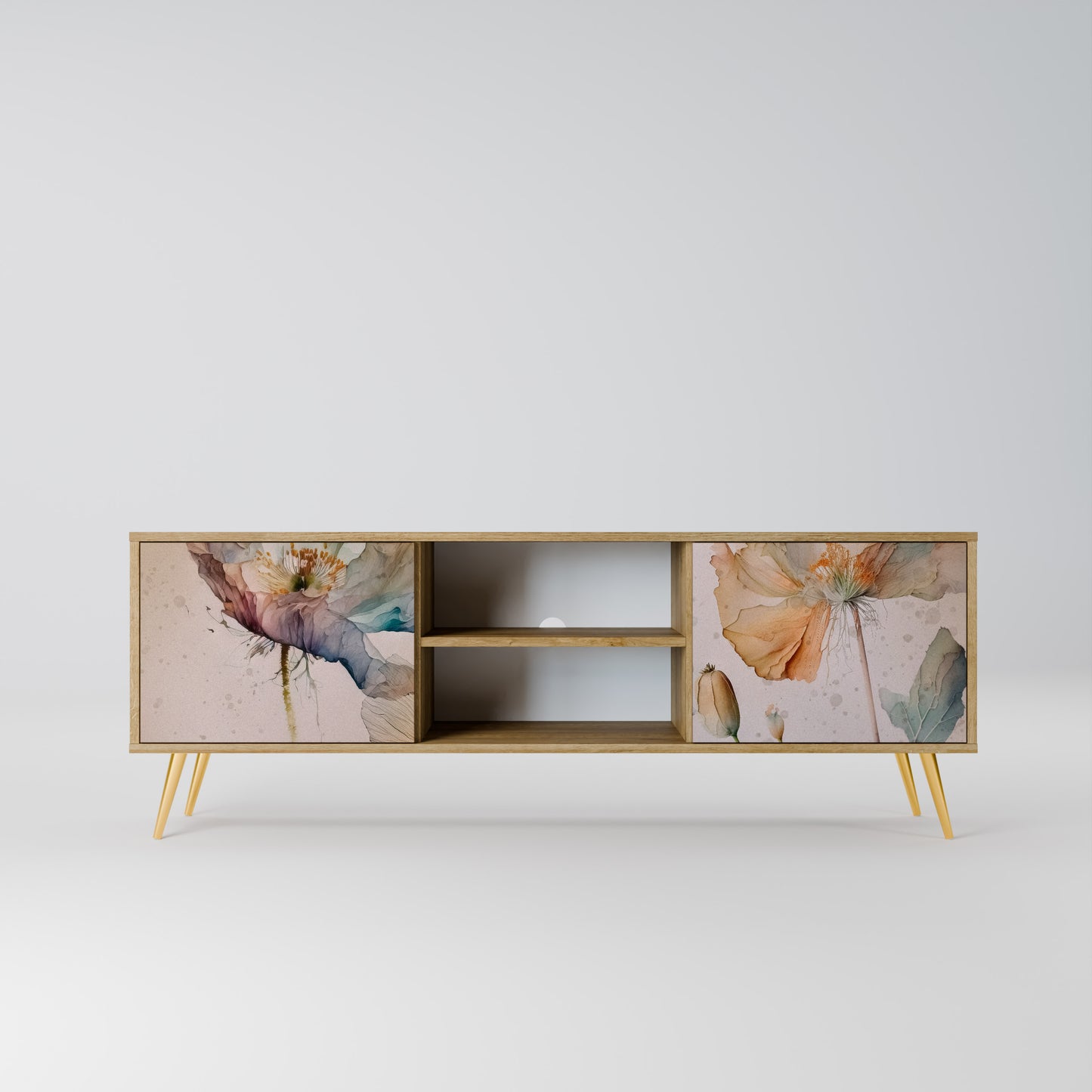 SOFTEN POPPY 2-Door TV Stand in Oak Effect