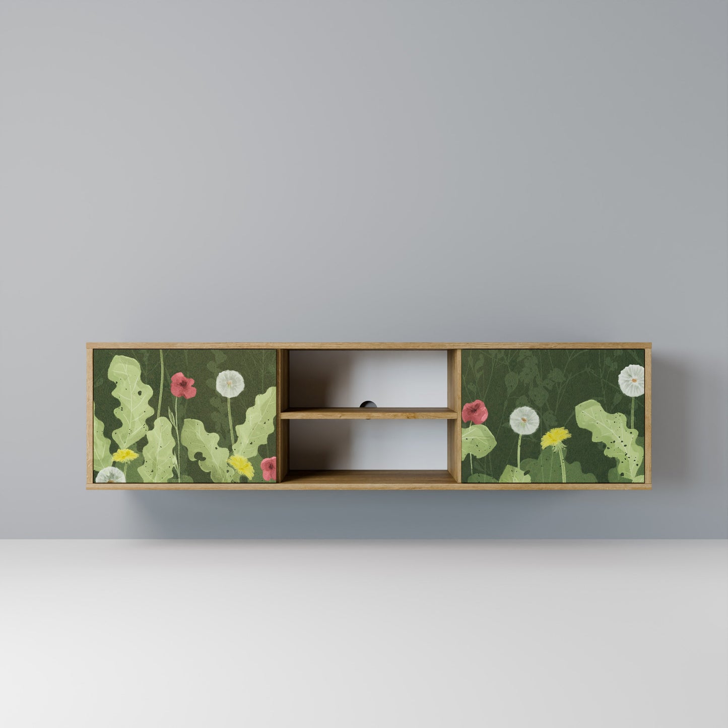 DANDELION AMUSE 2-Door TV Stand in Oak Effect