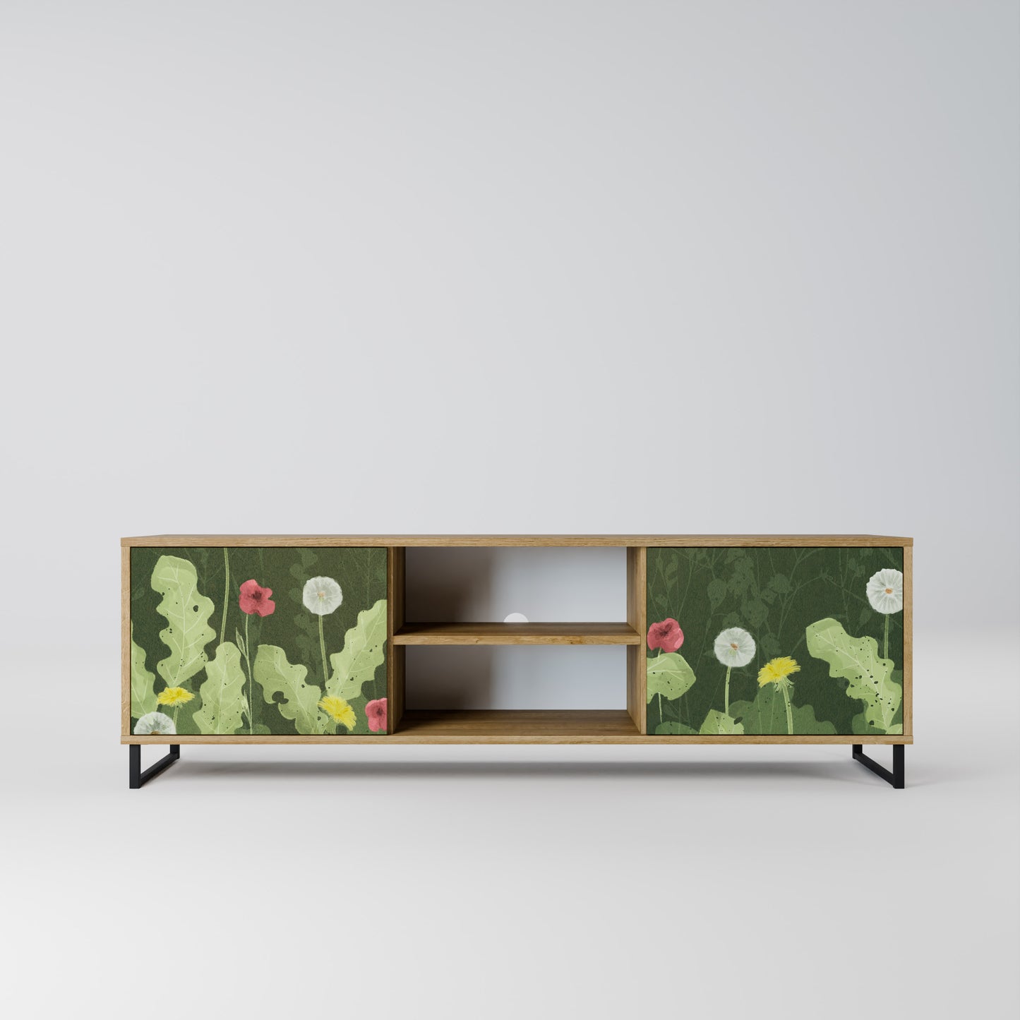 DANDELION AMUSE 2-Door TV Stand in Oak Effect