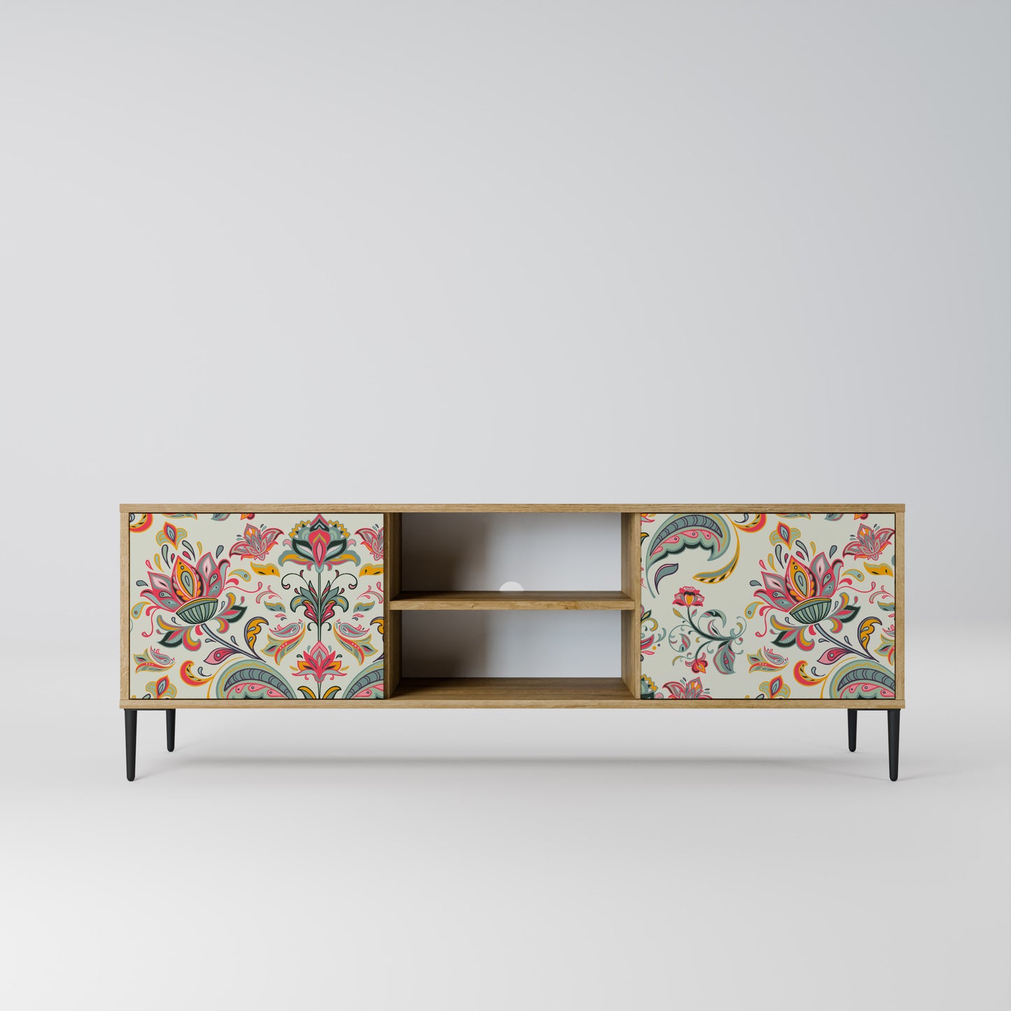 ORGANIC FOLKLORE 2-Door TV Stand in Oak Effect