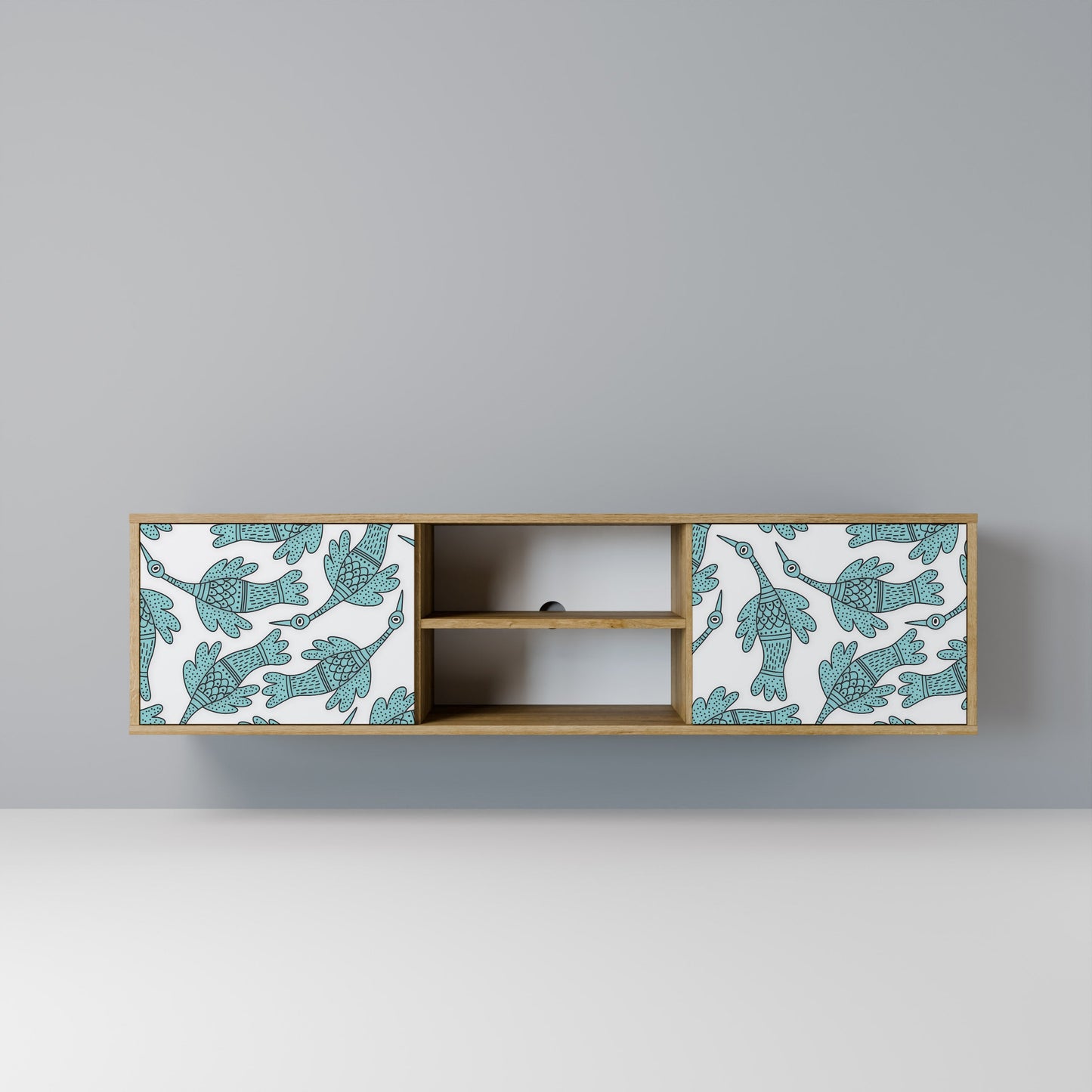WATERSPOUT SONGIBIRD 2-Door TV Stand in Oak Effect