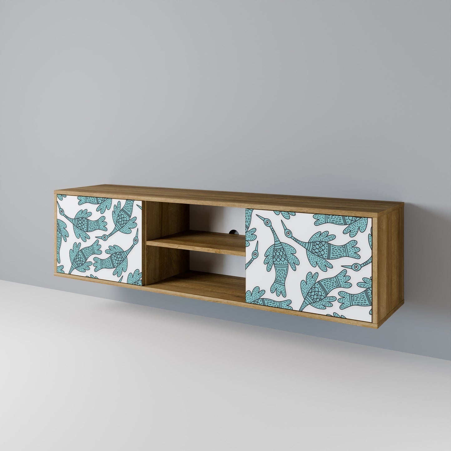WATERSPOUT SONGIBIRD 2-Door TV Stand in Oak Effect