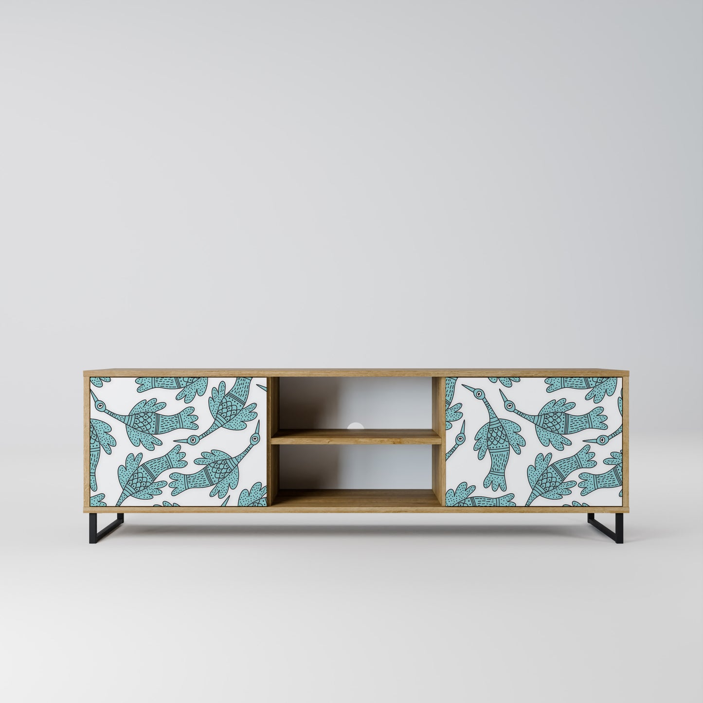 WATERSPOUT SONGIBIRD 2-Door TV Stand in Oak Effect