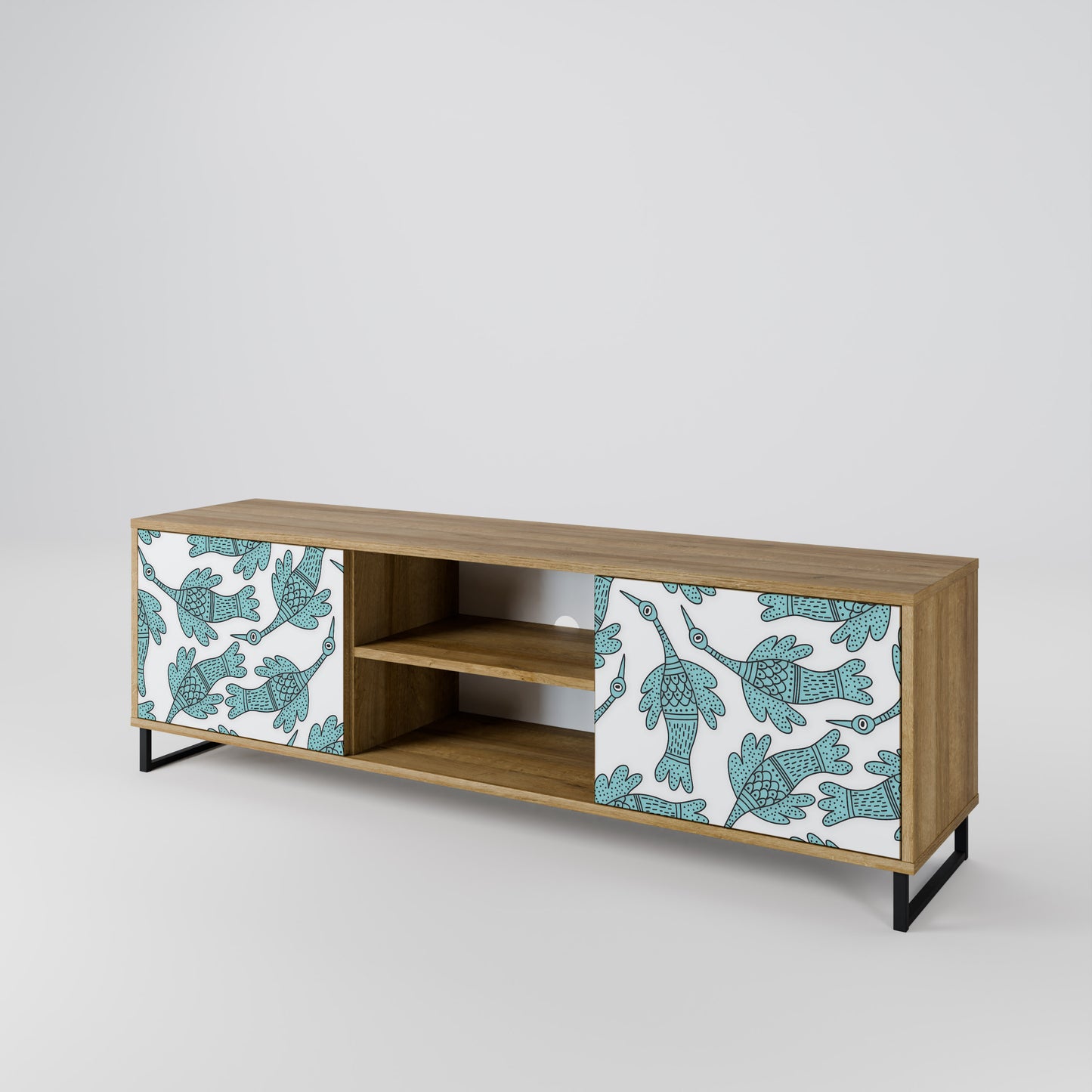 WATERSPOUT SONGIBIRD 2-Door TV Stand in Oak Effect