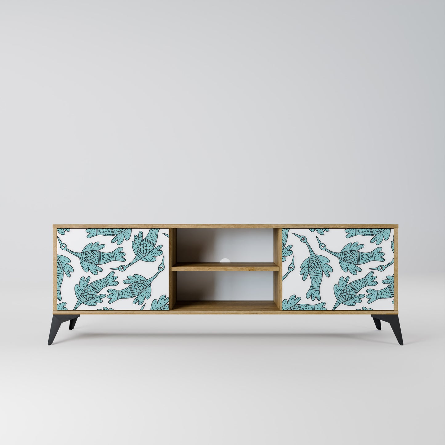 WATERSPOUT SONGIBIRD 2-Door TV Stand in Oak Effect
