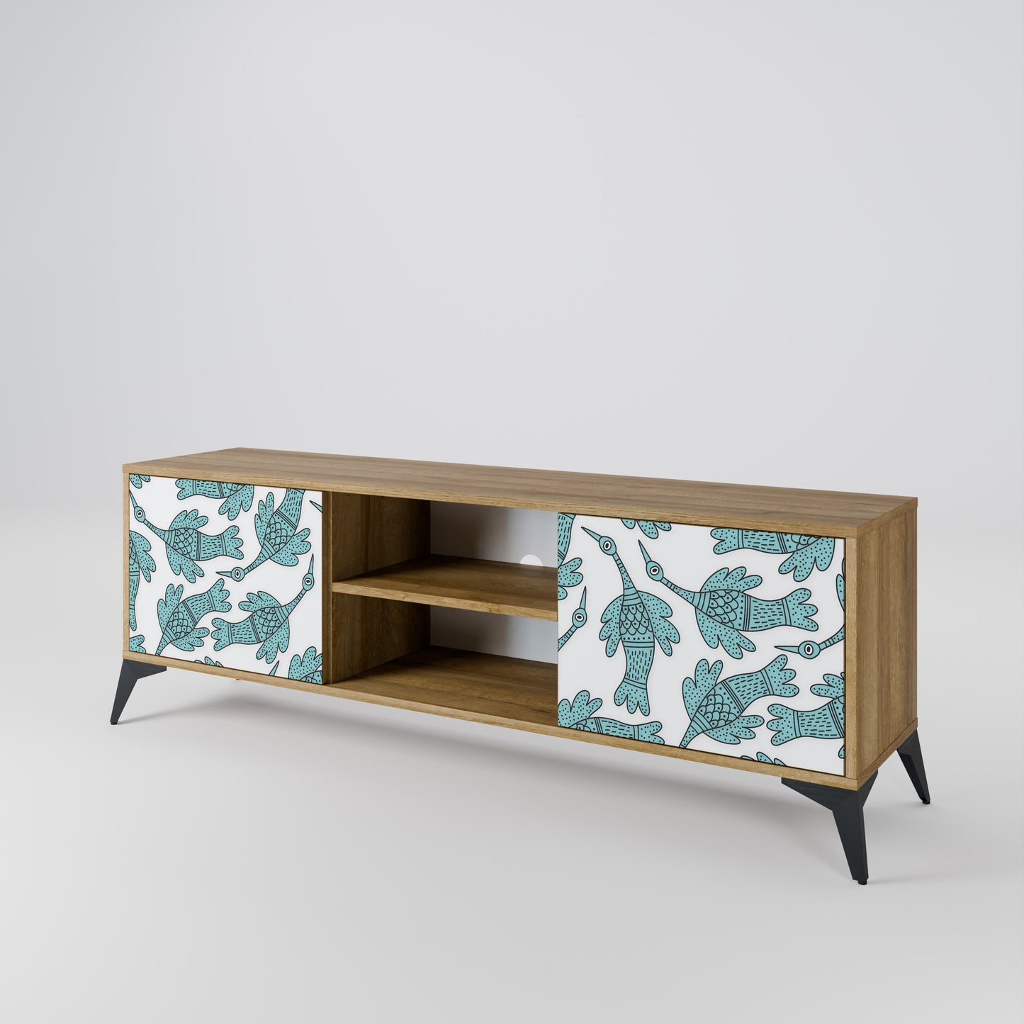 WATERSPOUT SONGIBIRD 2-Door TV Stand in Oak Effect