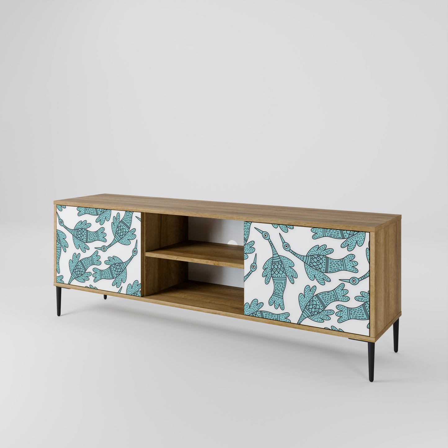 WATERSPOUT SONGIBIRD 2-Door TV Stand in Oak Effect