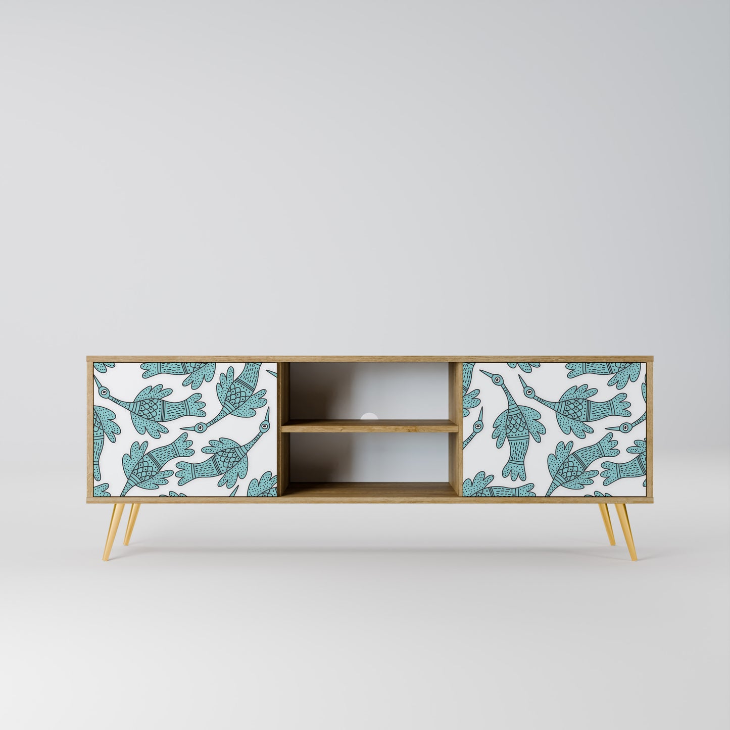 WATERSPOUT SONGIBIRD 2-Door TV Stand in Oak Effect
