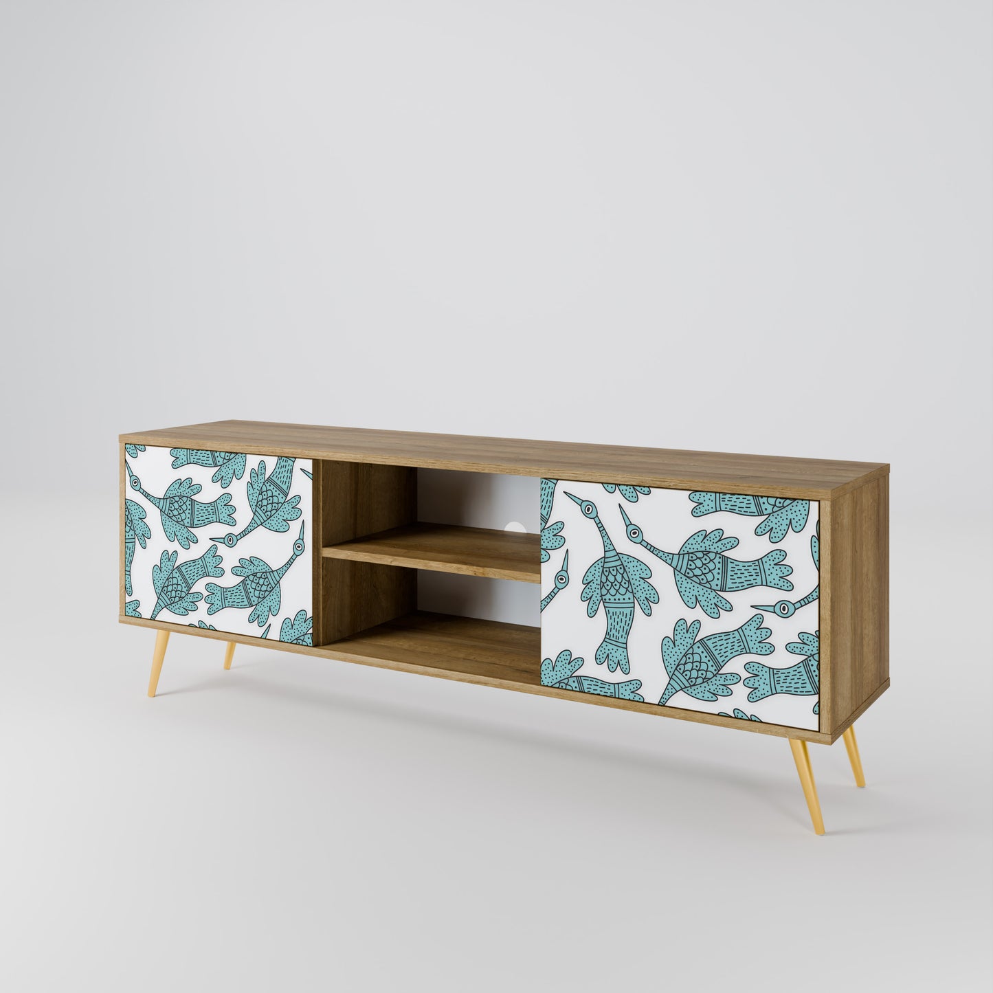 WATERSPOUT SONGIBIRD 2-Door TV Stand in Oak Effect
