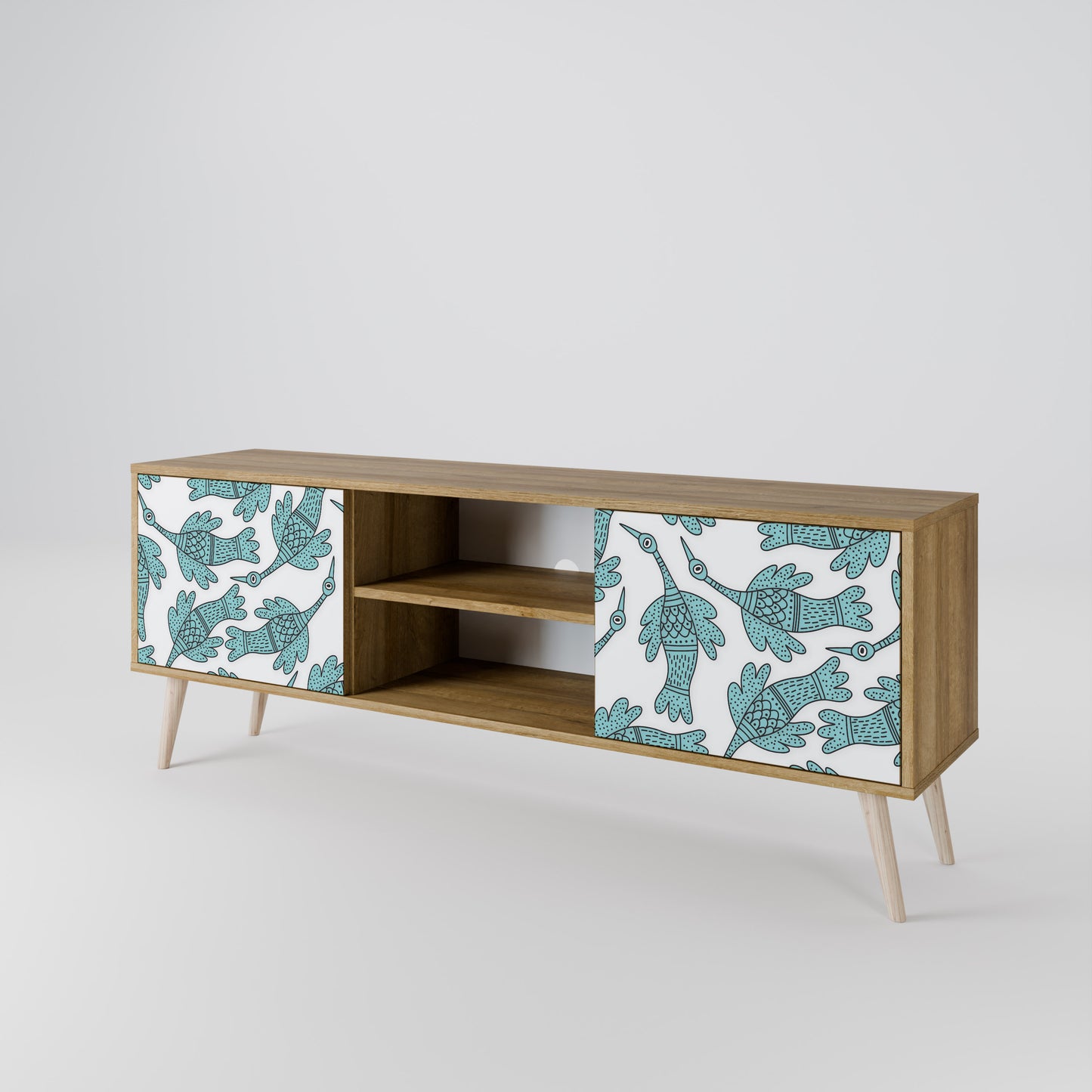 WATERSPOUT SONGIBIRD 2-Door TV Stand in Oak Effect