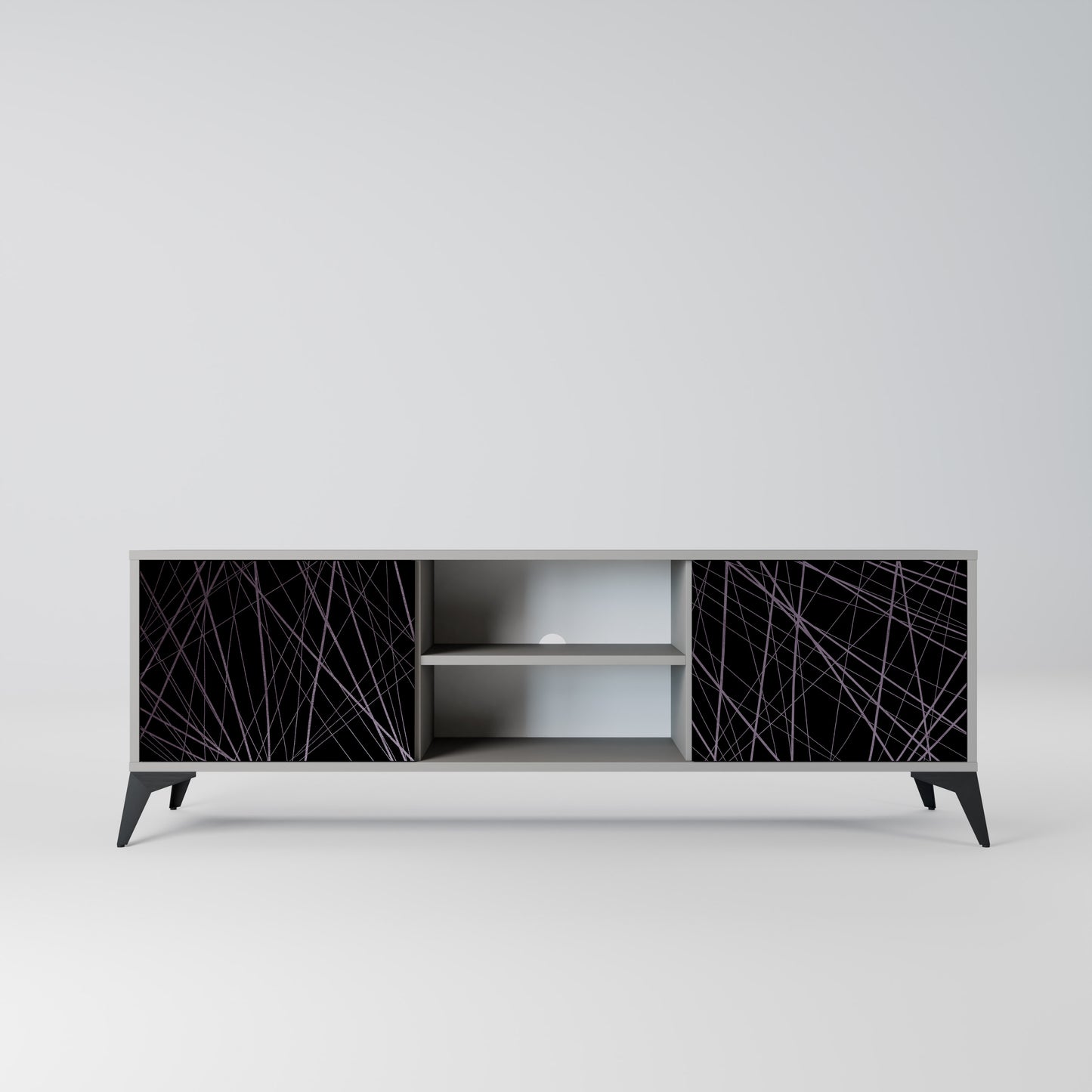 SHIMMER SPIDERGRAM 2-dörrars TV-bänk i grå finish