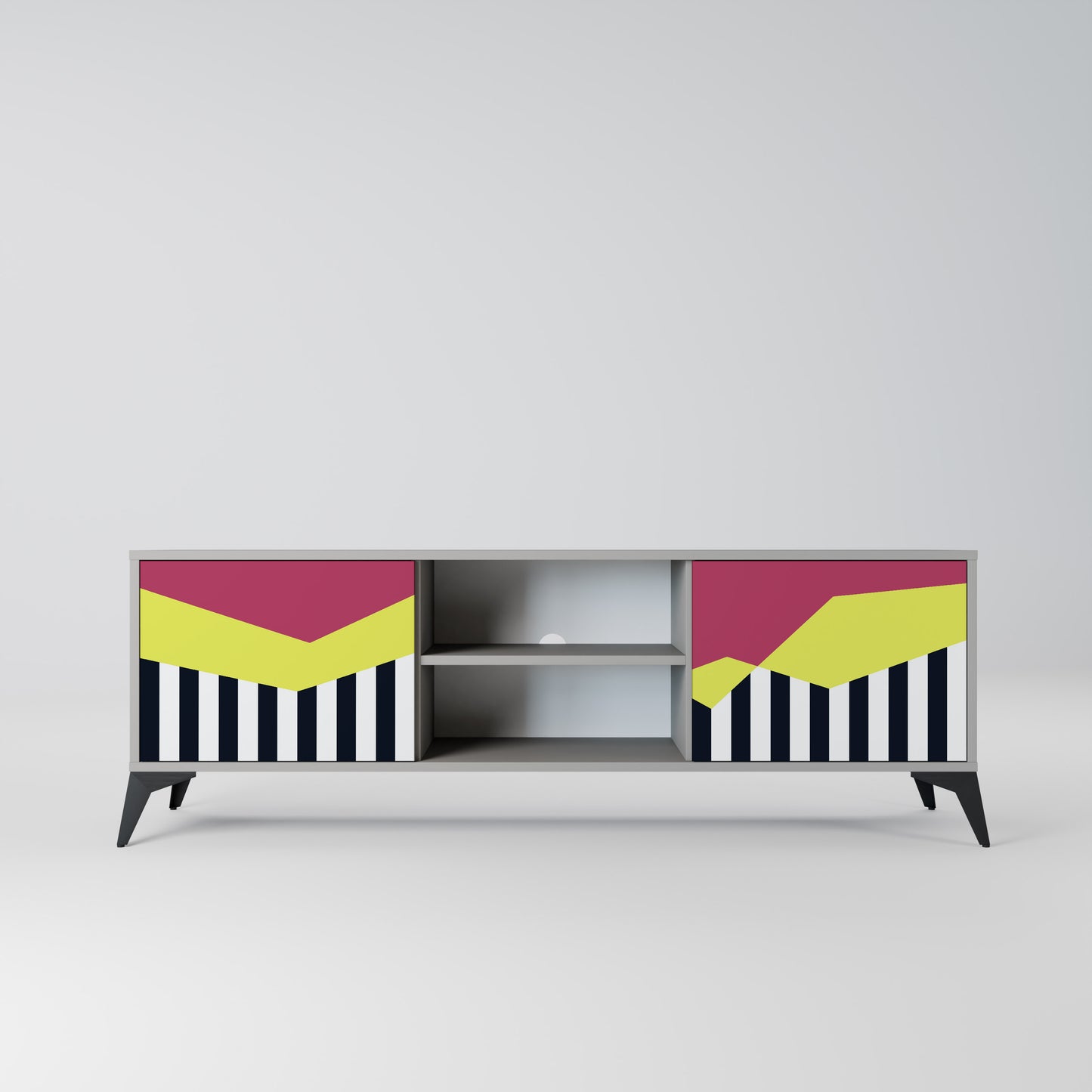 PIANO FANTASY 2-dörrars TV-bänk i grå finish