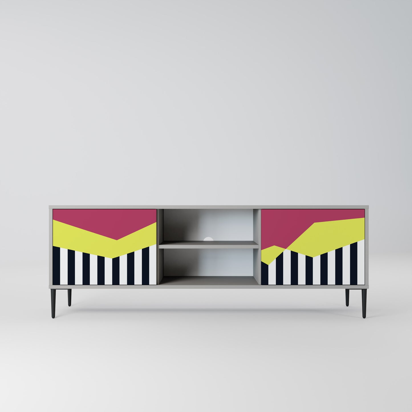 PIANO FANTASY 2-dörrars TV-bänk i grå finish