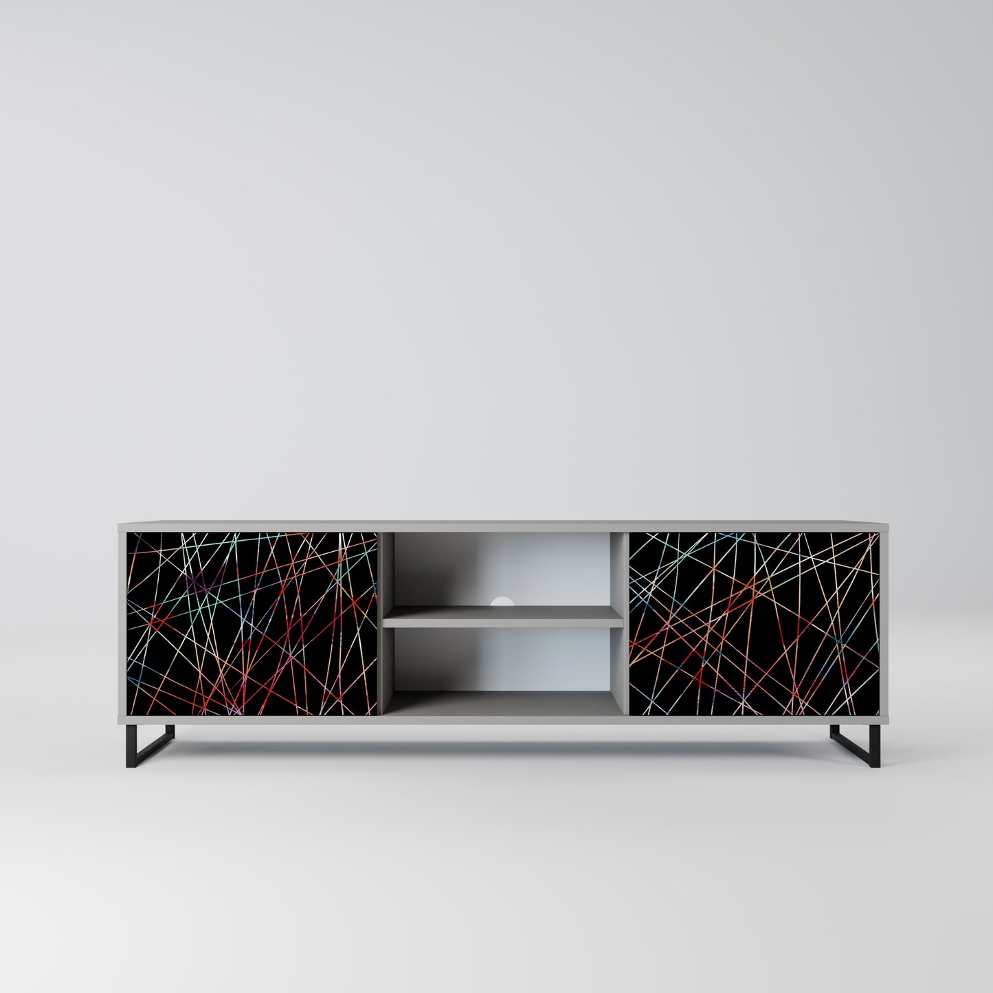 LUMINOUS SNARE 2-dörrars TV-bänk i grå finish