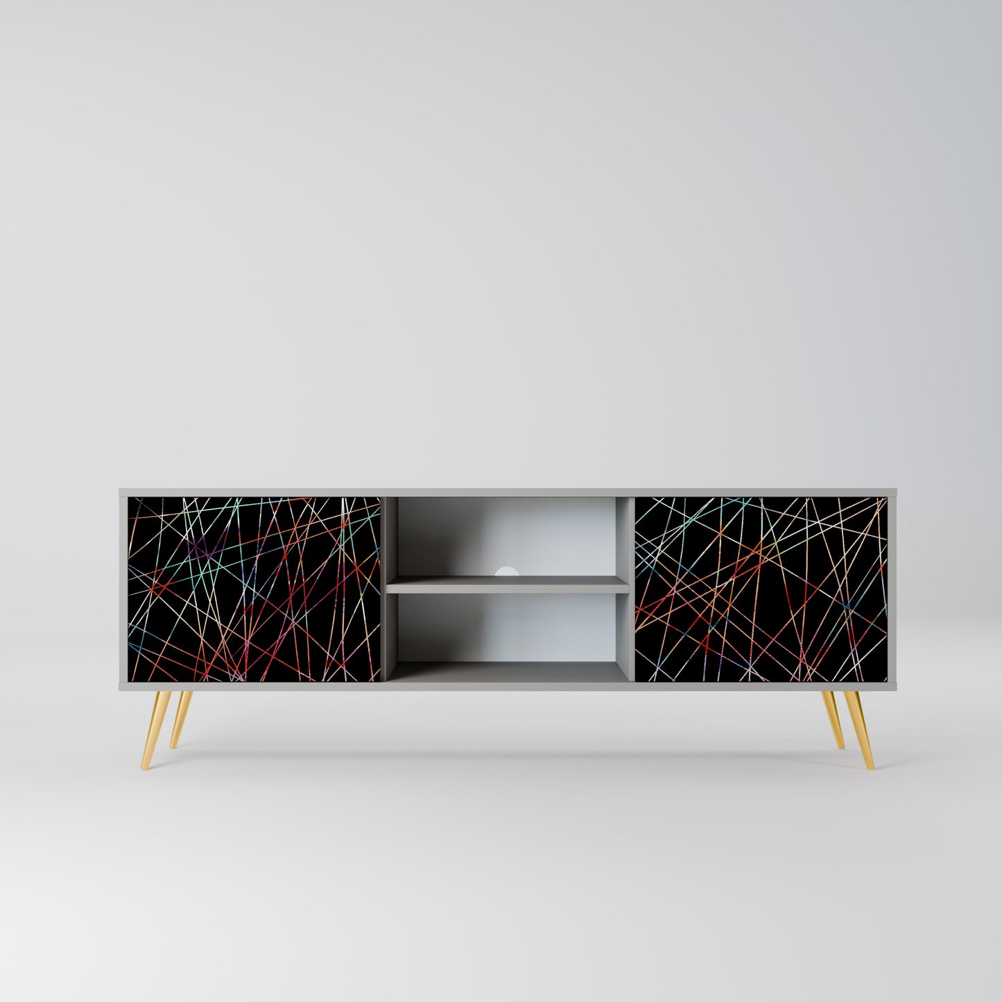 LUMINOUS SNARE 2-dörrars TV-bänk i grå finish