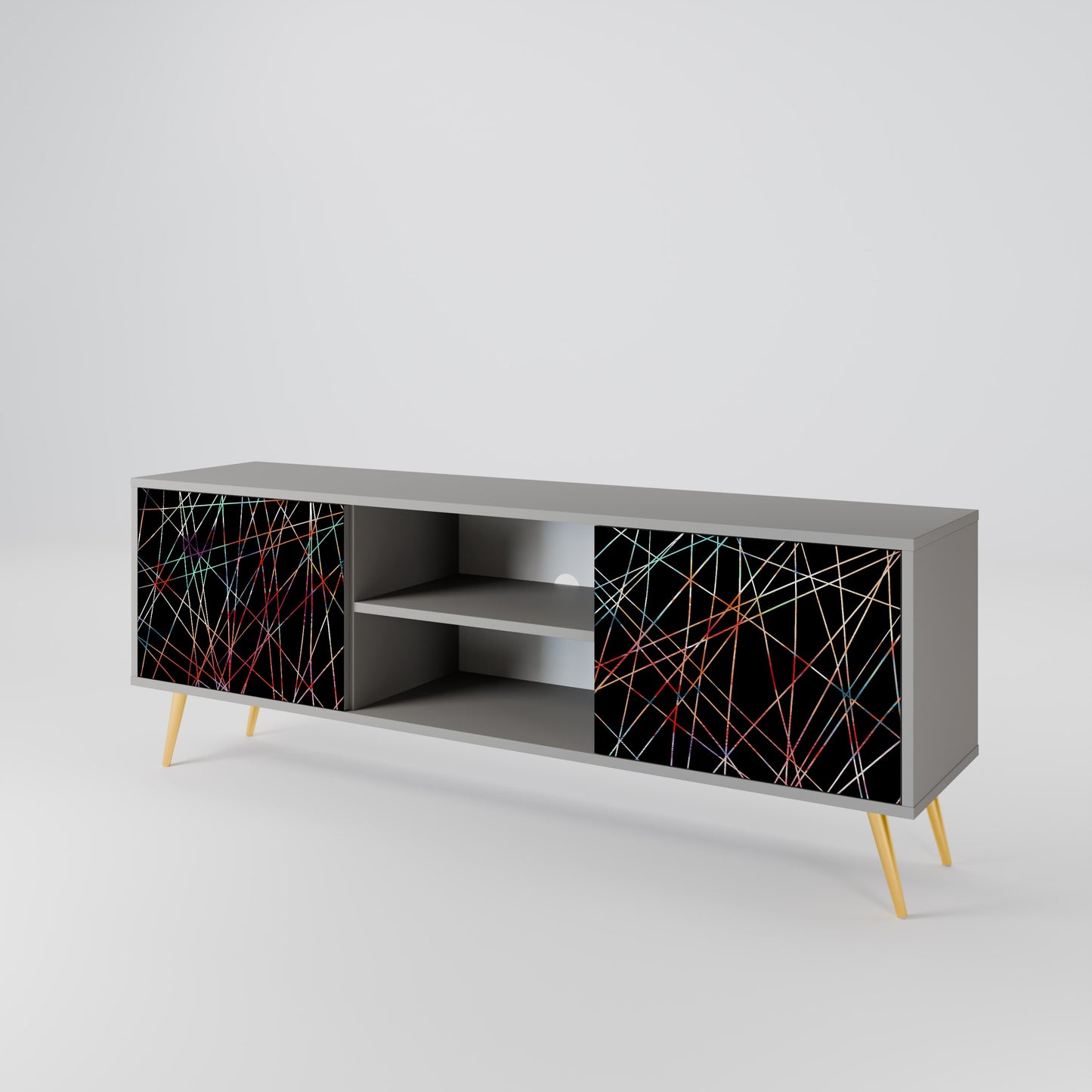 LUMINOUS SNARE 2-dörrars TV-bänk i grå finish