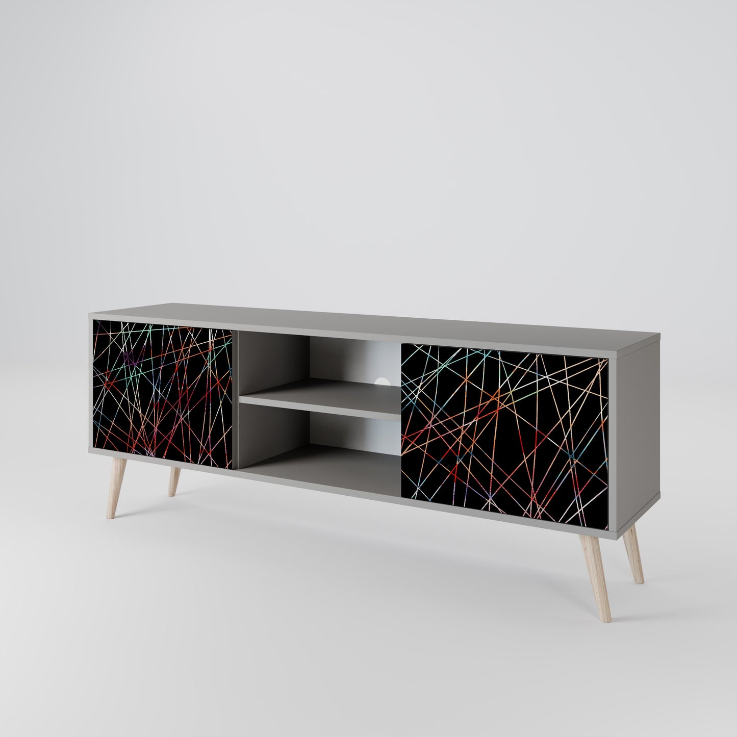 LUMINOUS SNARE 2-dörrars TV-bänk i grå finish