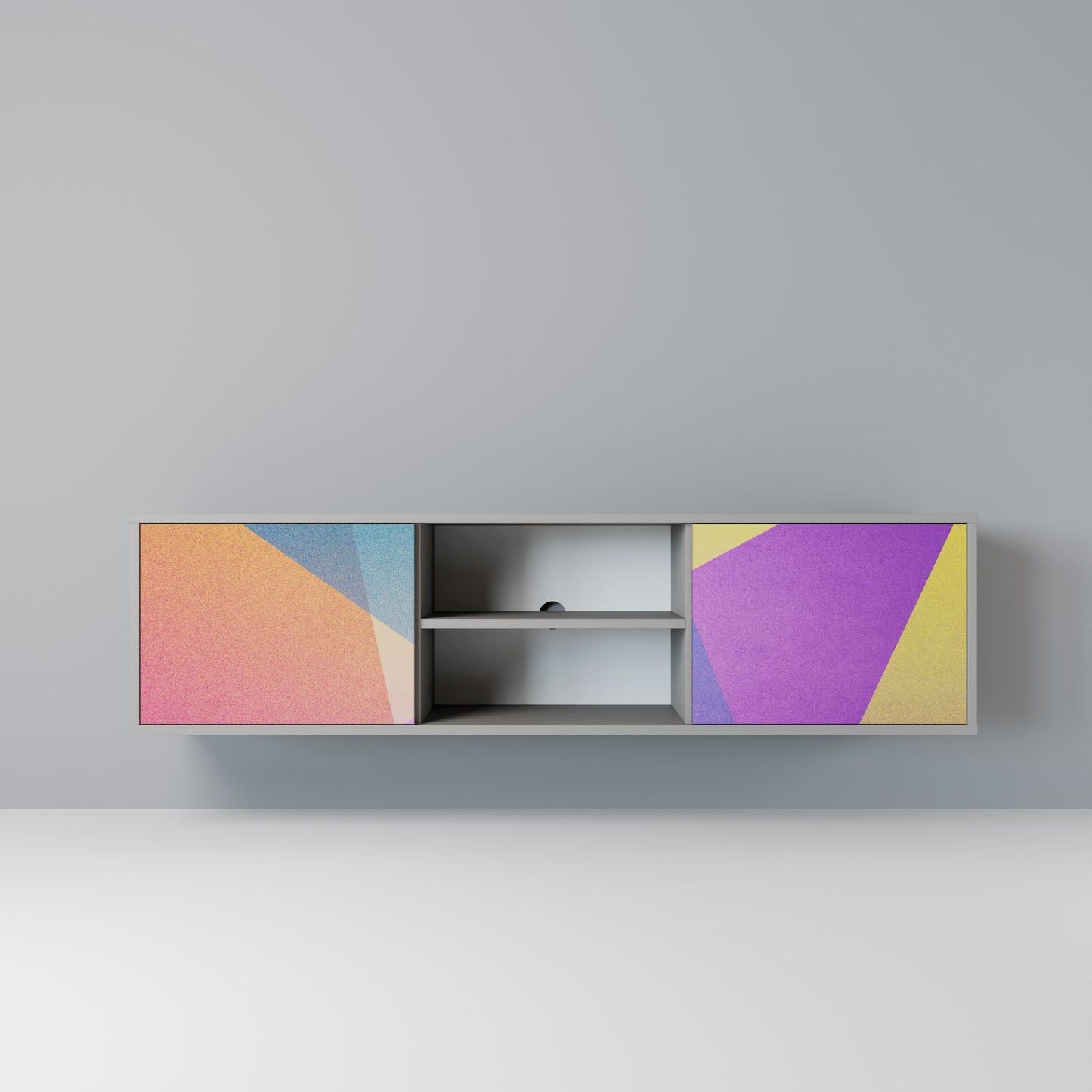 LJUS GEOMETRY 2-dörrars TV-bänk i grå finish