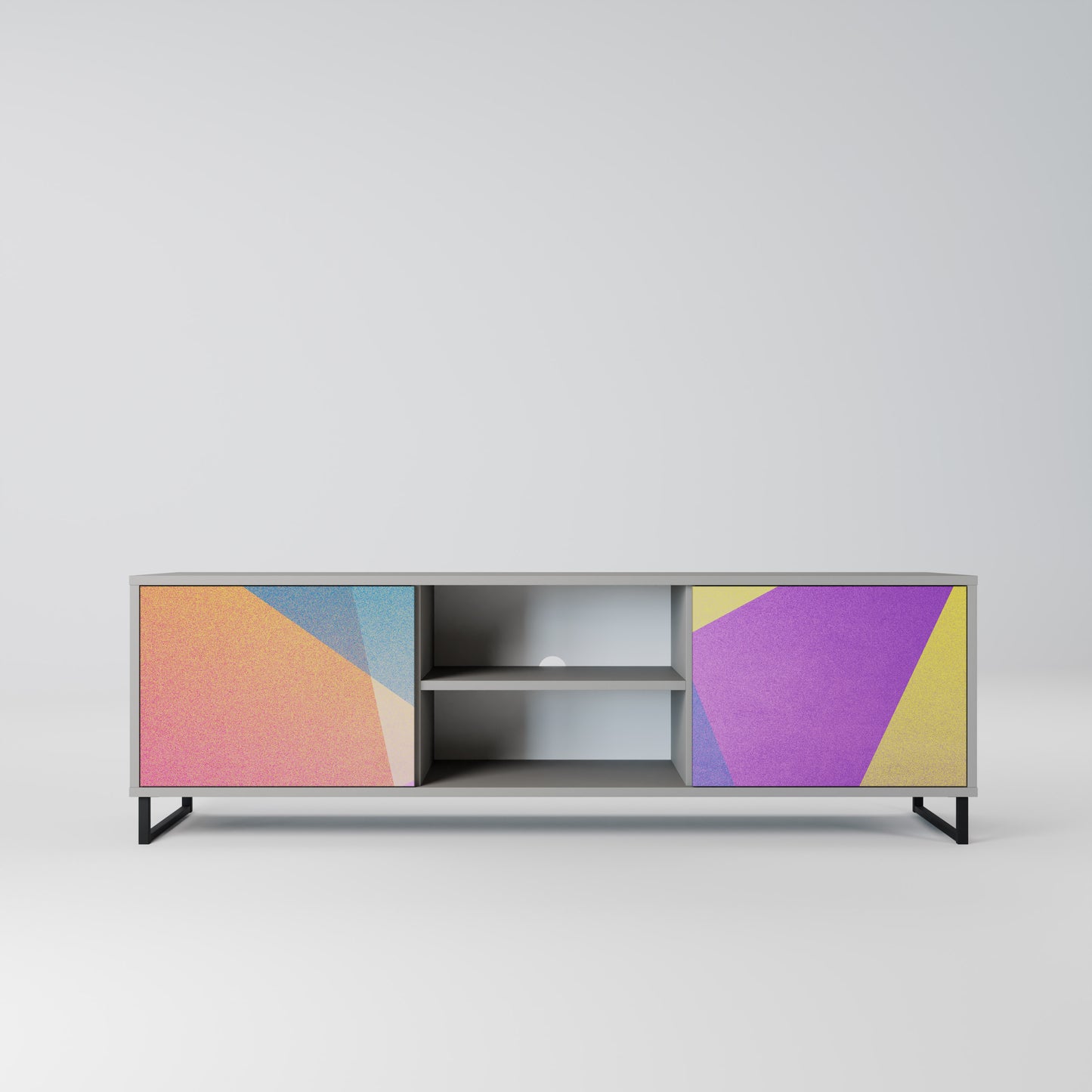 LJUS GEOMETRY 2-dörrars TV-bänk i grå finish