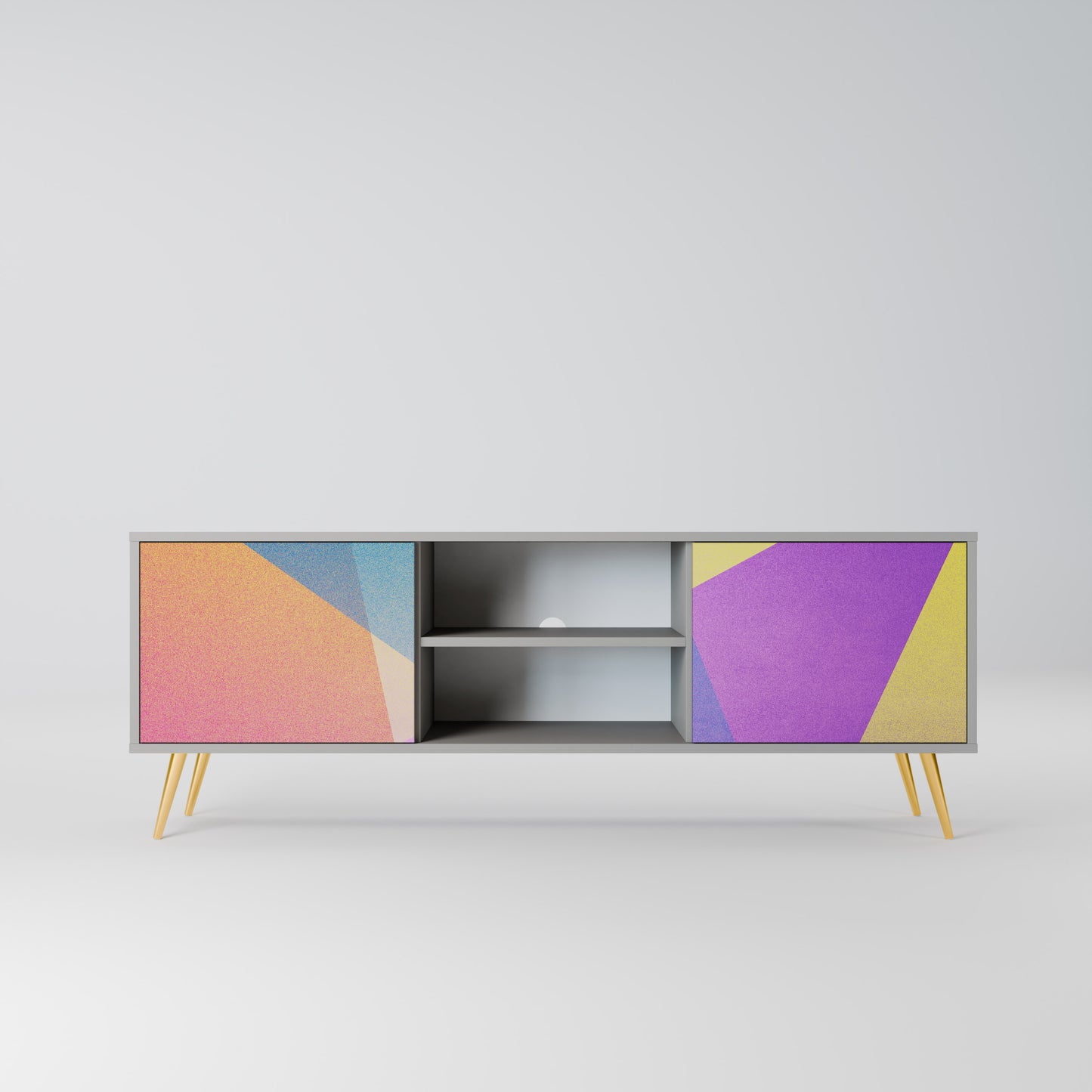 LJUS GEOMETRY 2-dörrars TV-bänk i grå finish