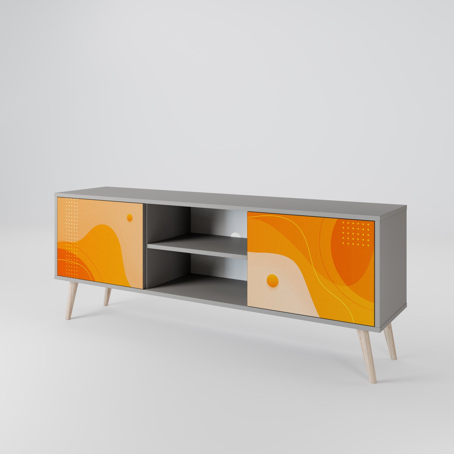 ORANGE ARrangemang 2-dörrars TV-bänk i grå finish