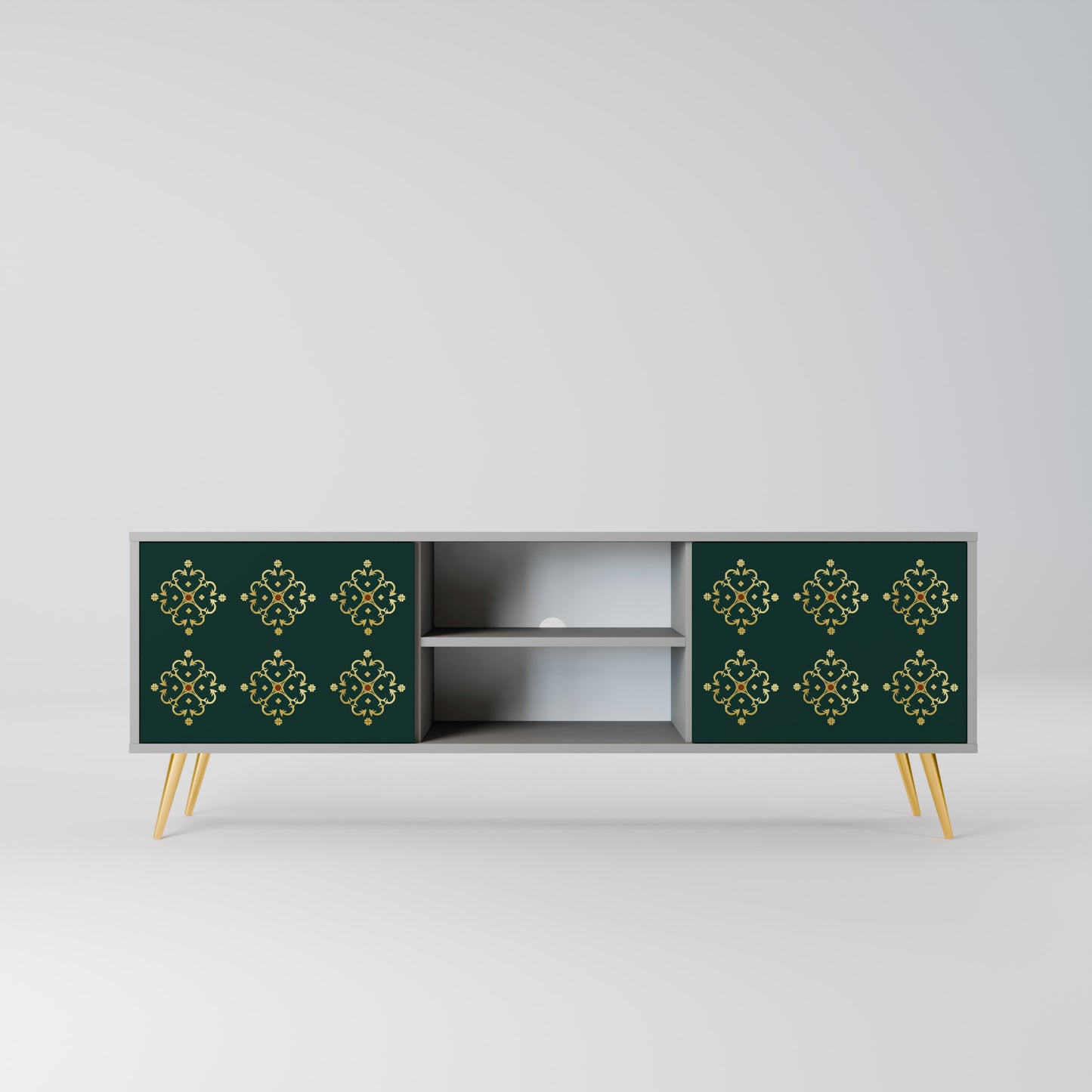 ROYAL MEDALLION 2-dörrars TV-bänk i grå finish