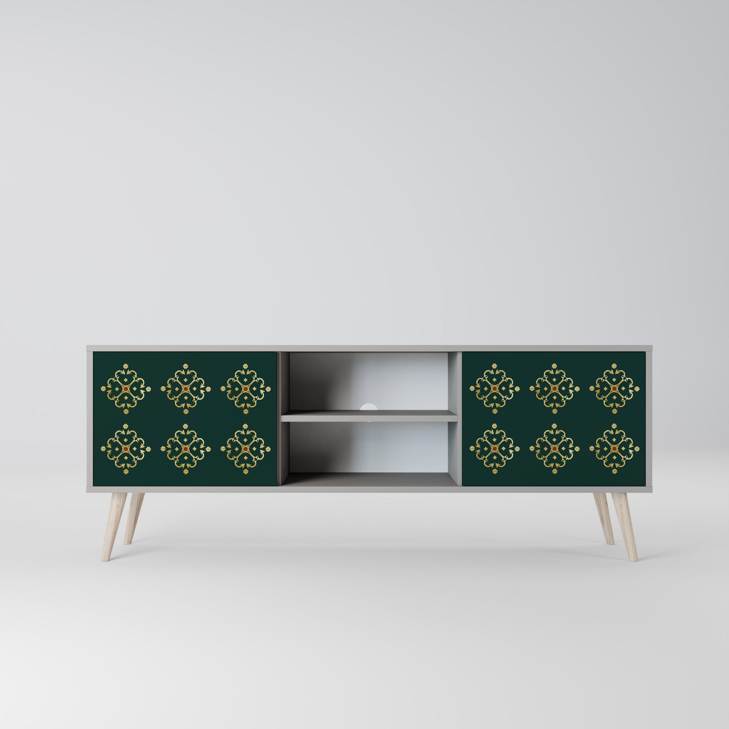 ROYAL MEDALLION 2-dörrars TV-bänk i grå finish
