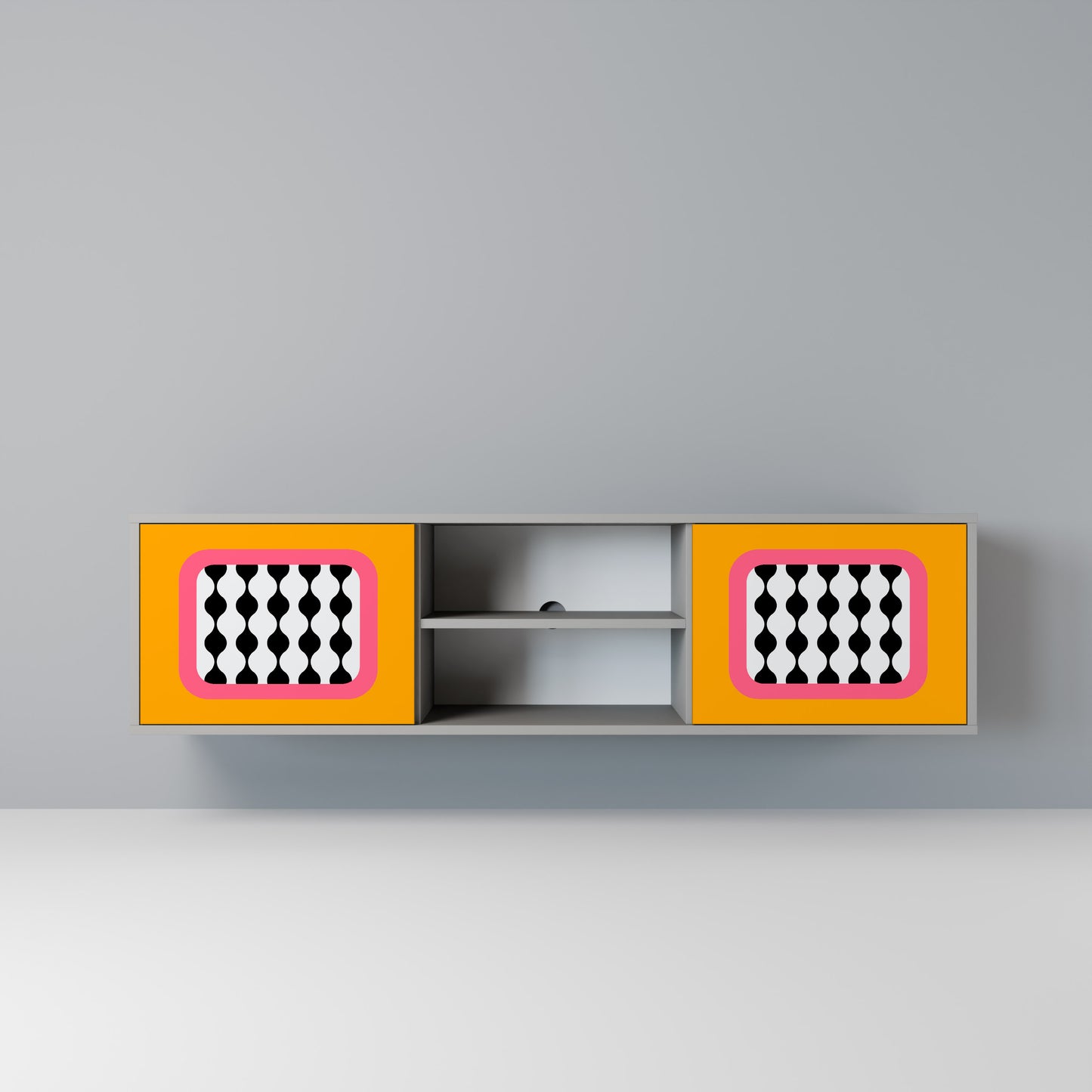 TEARS IN HEAVEN 2-Door TV Stand in Grey Finish