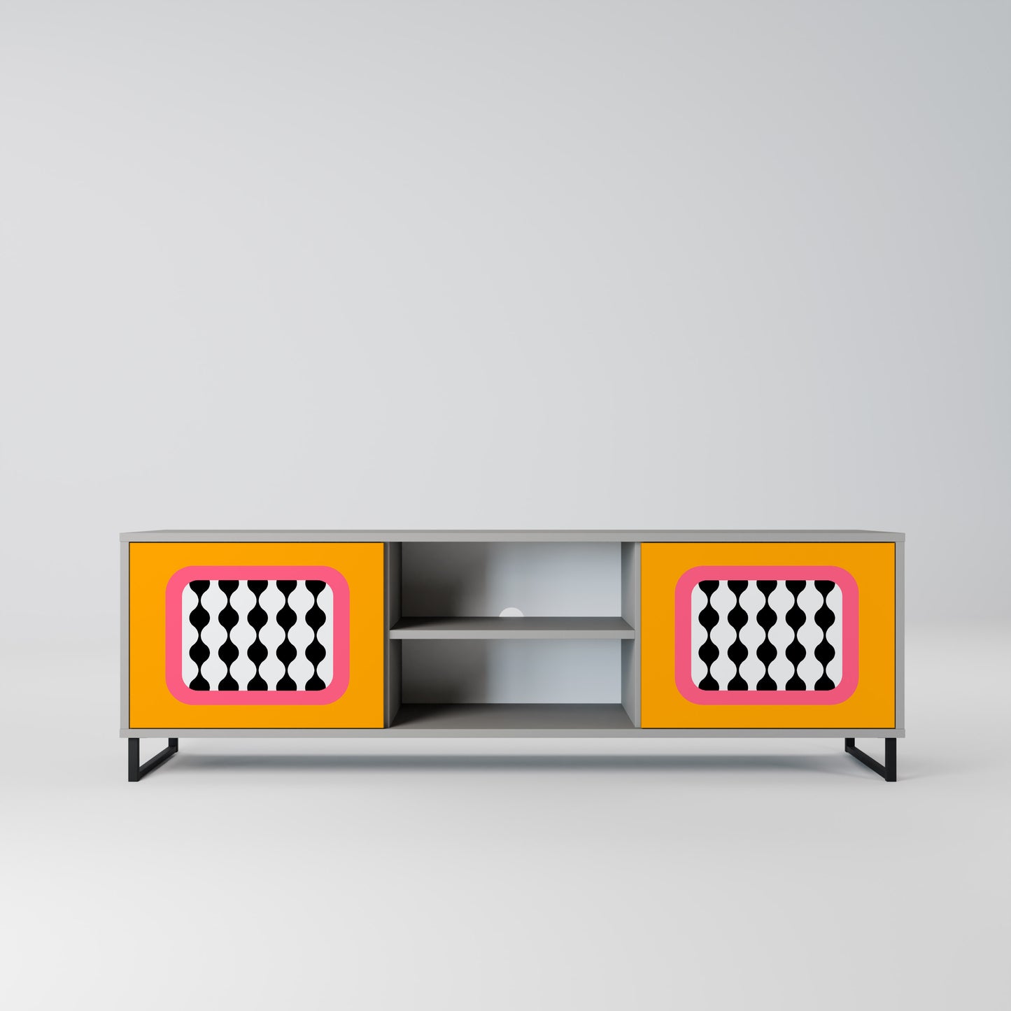TEARS IN HEAVEN 2-Door TV Stand in Grey Finish
