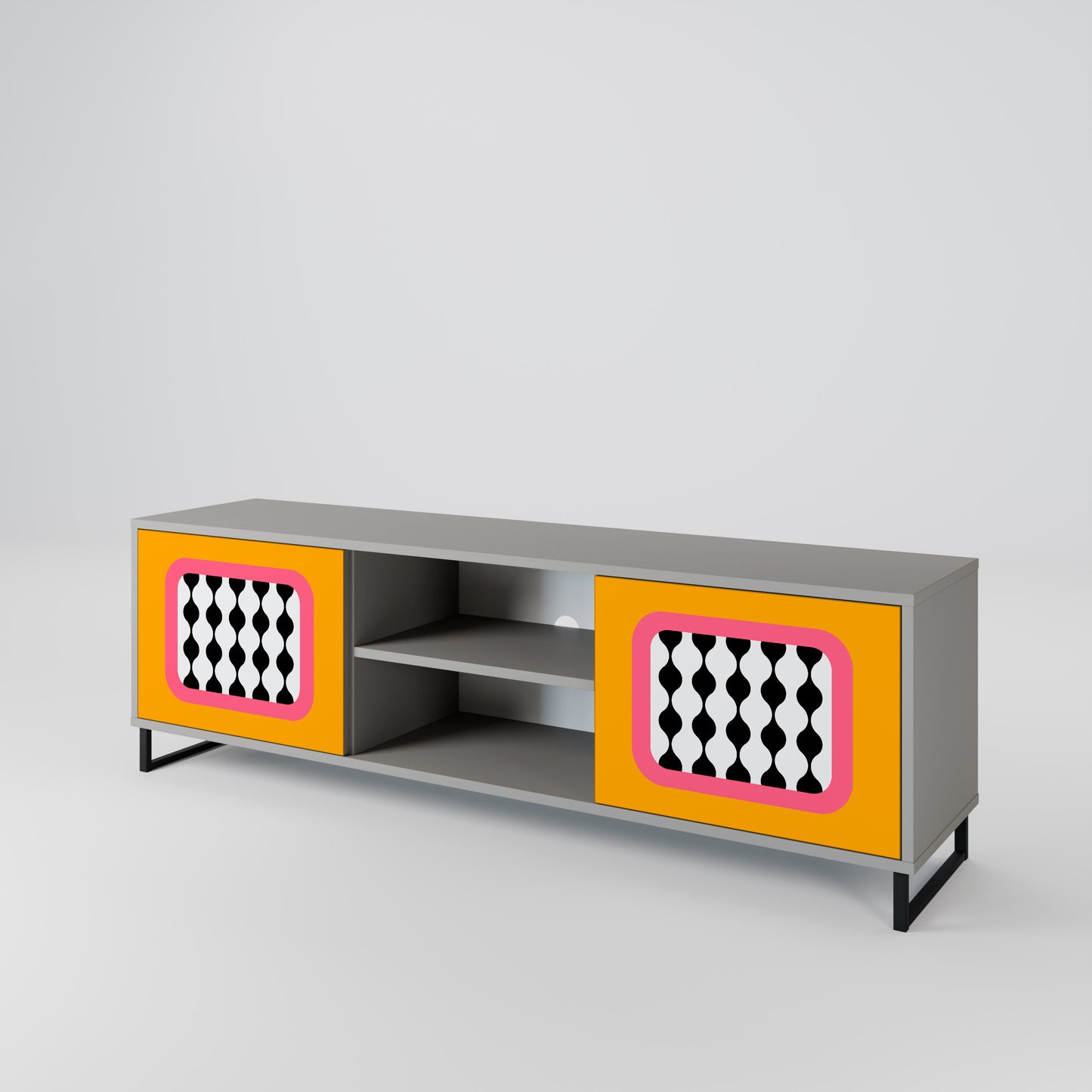 TEARS IN HEAVEN 2-Door TV Stand in Grey Finish