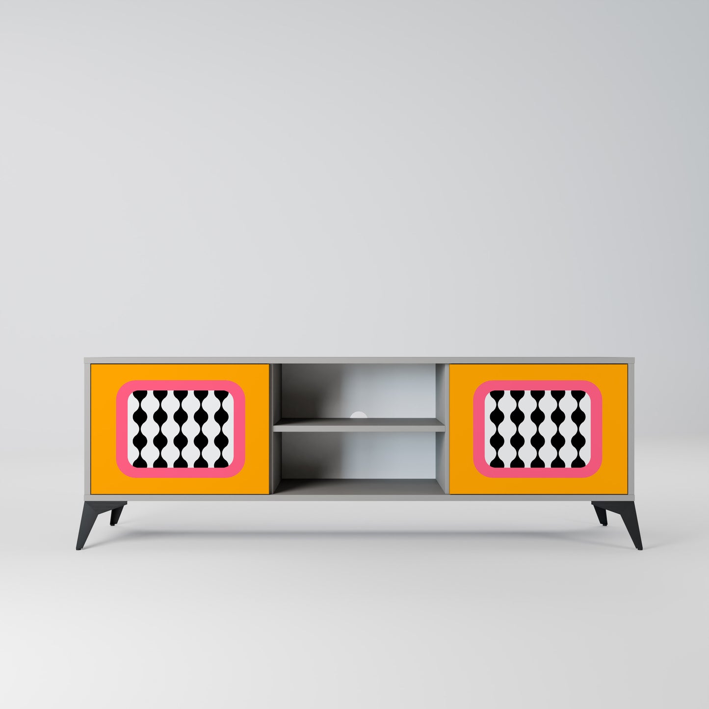 TEARS IN HEAVEN 2-Door TV Stand in Grey Finish