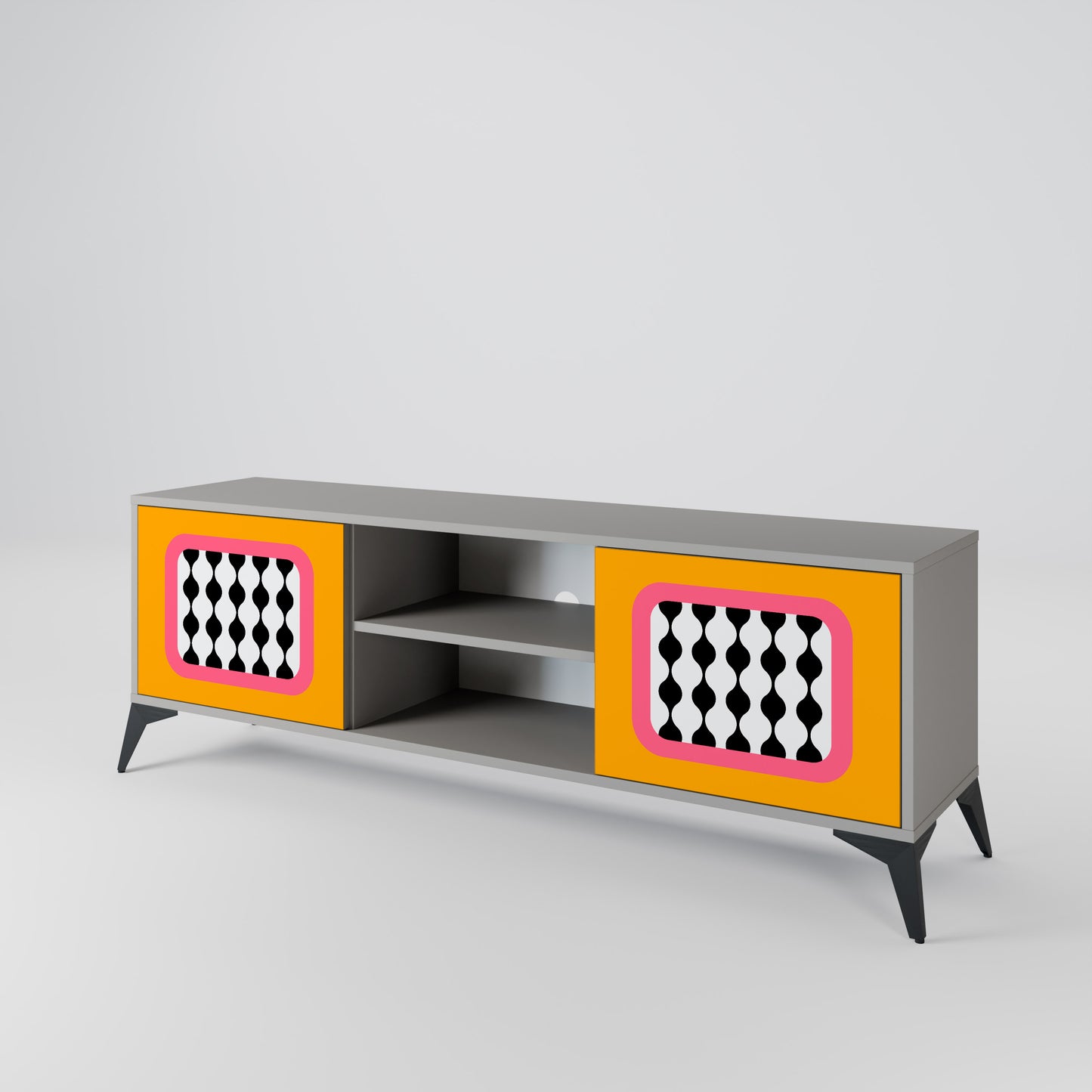 TEARS IN HEAVEN 2-Door TV Stand in Grey Finish