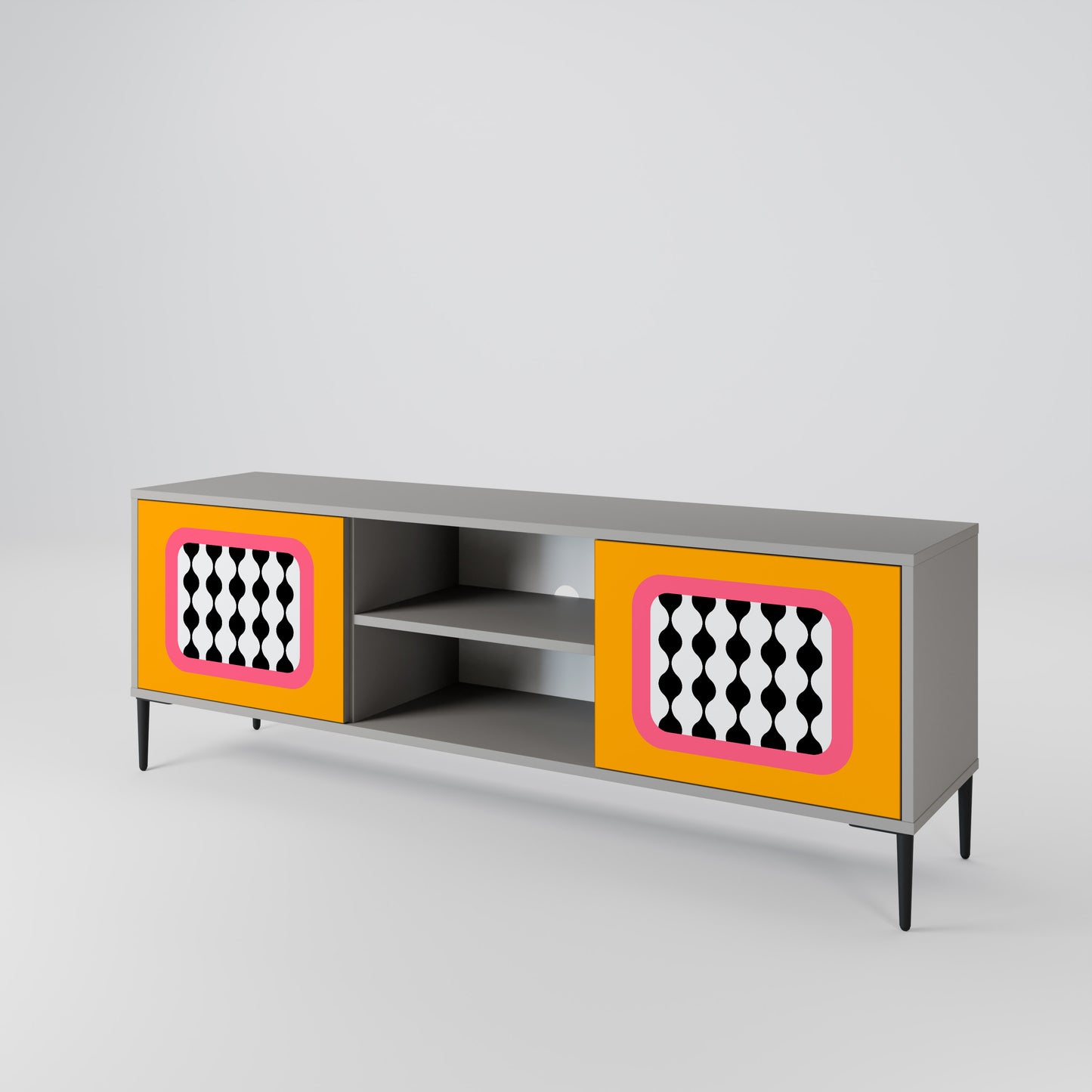 TEARS IN HEAVEN 2-Door TV Stand in Grey Finish