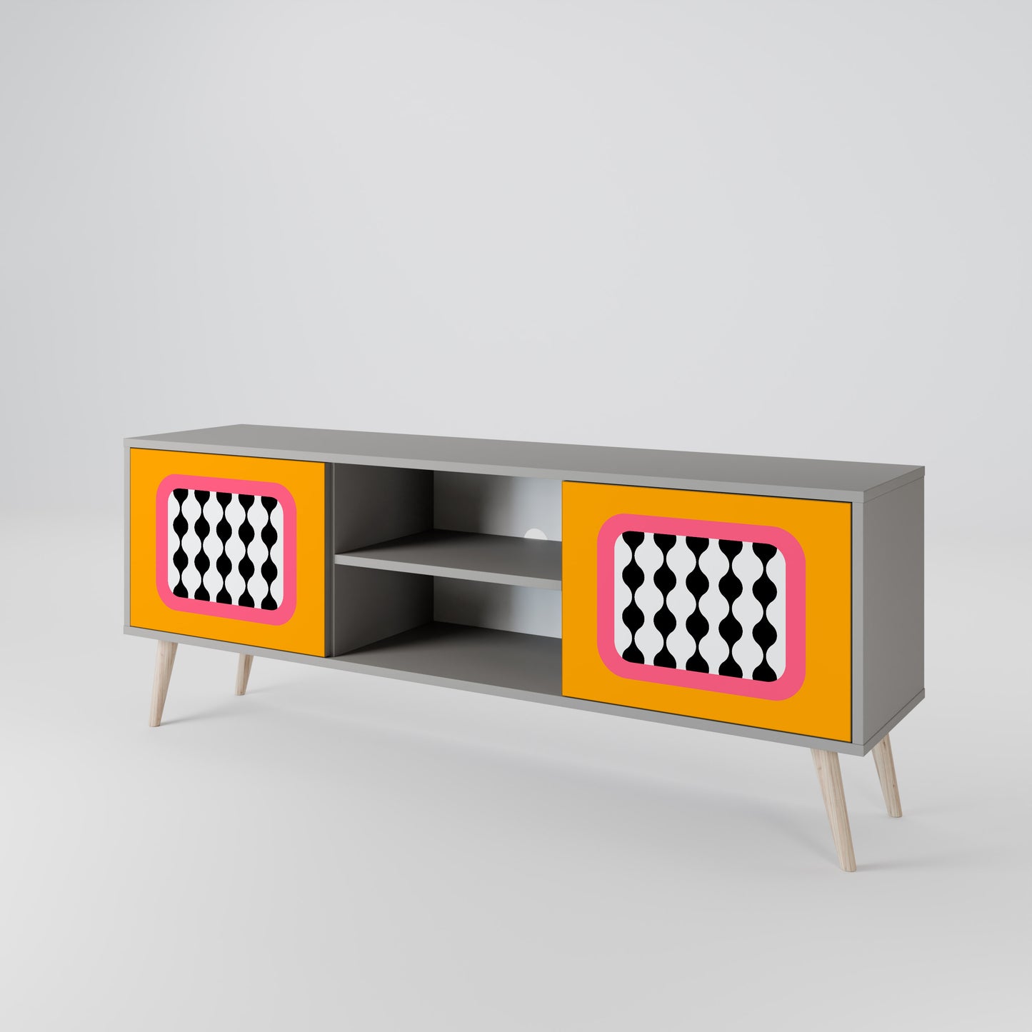 TEARS IN HEAVEN 2-Door TV Stand in Grey Finish