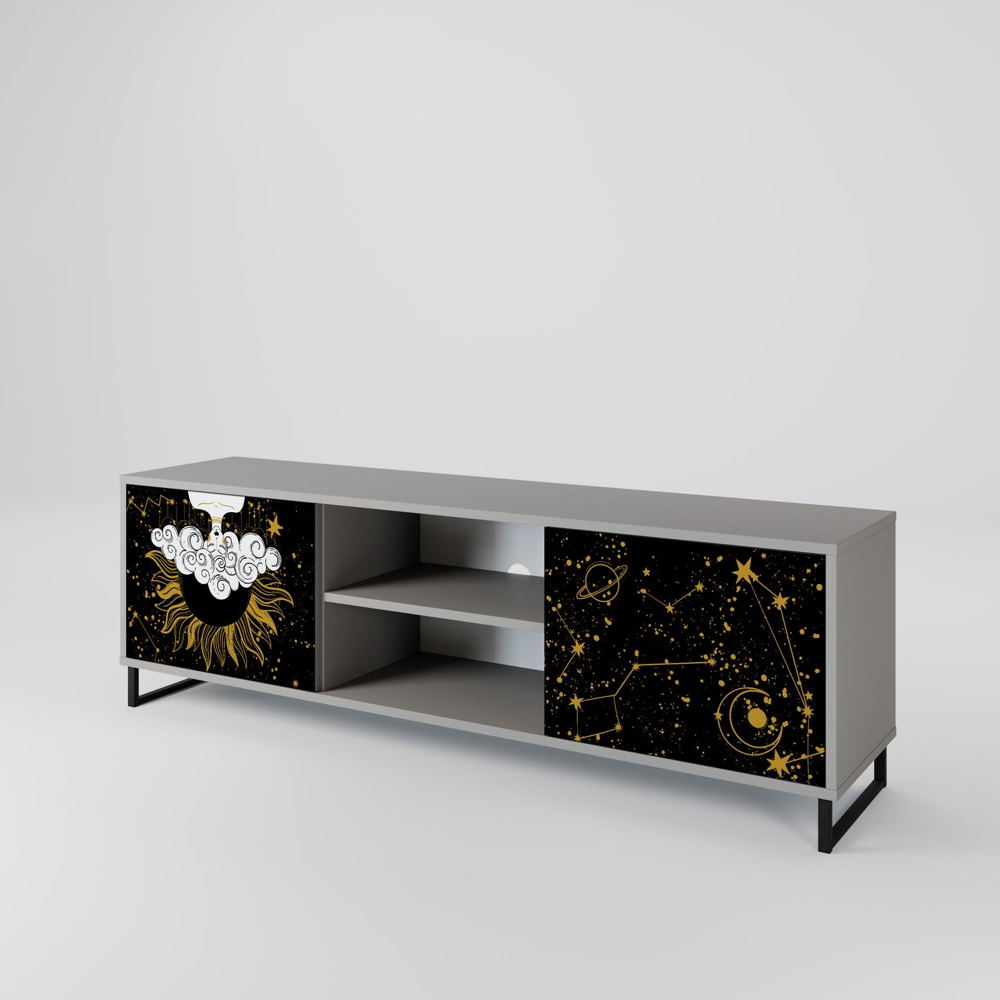 STELLAR CONSTELLATIONS 2-dörrars TV-bänk i grå finish