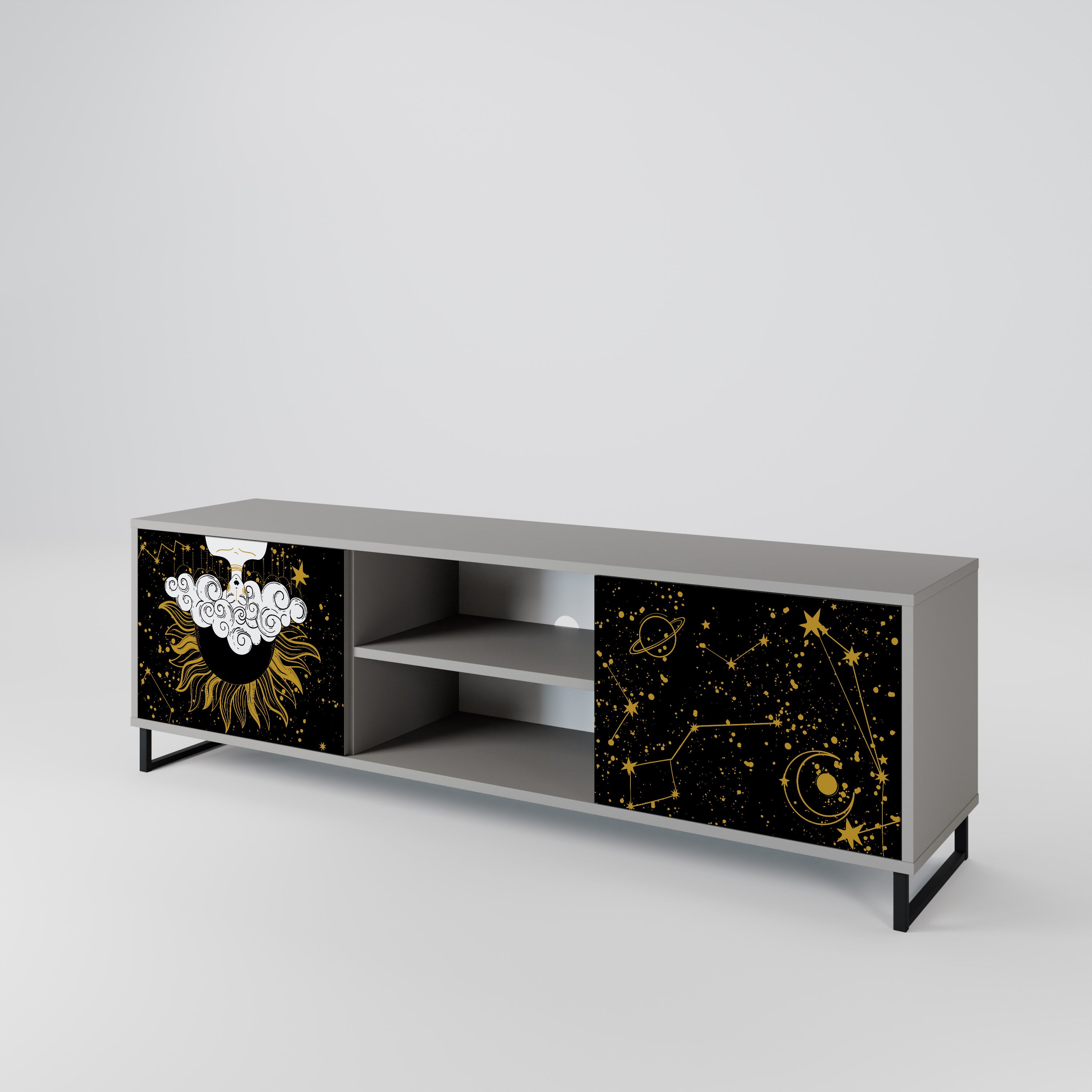 STELLAR CONSTELLATIONS 2-dörrars TV-bänk i grå finish