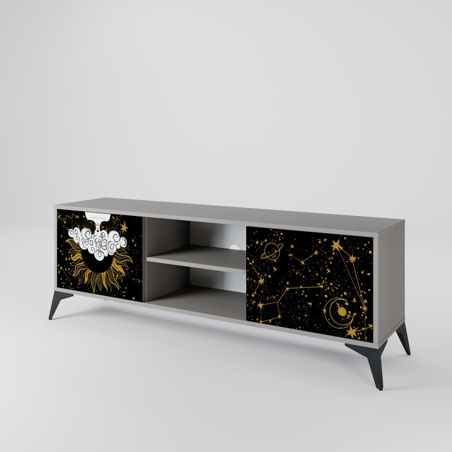 STELLAR CONSTELLATIONS 2-dörrars TV-bänk i grå finish