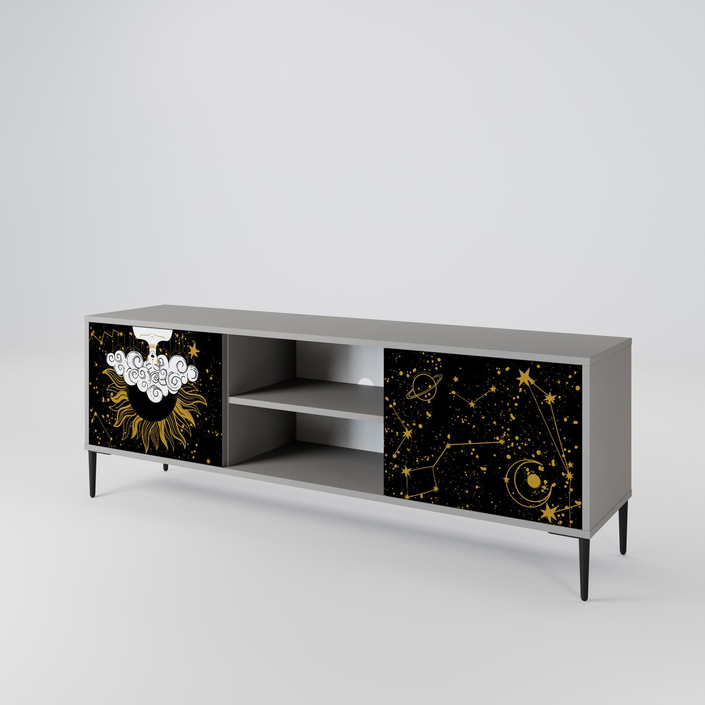 STELLAR CONSTELLATIONS 2-dörrars TV-bänk i grå finish